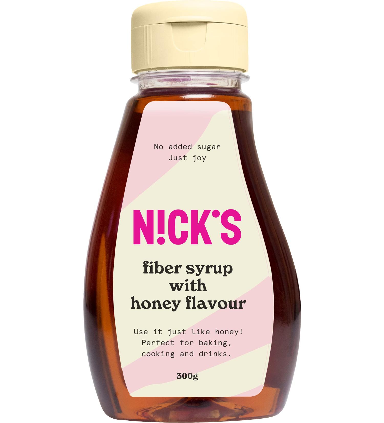 Nicks Fiber Syrup with Honey Aroma - High-Fiber Natural Keto Sweetener Gluten-Free Low Carb No Added Sugar (300g) - International Shipping Available - Buy Online on GoSupps.com