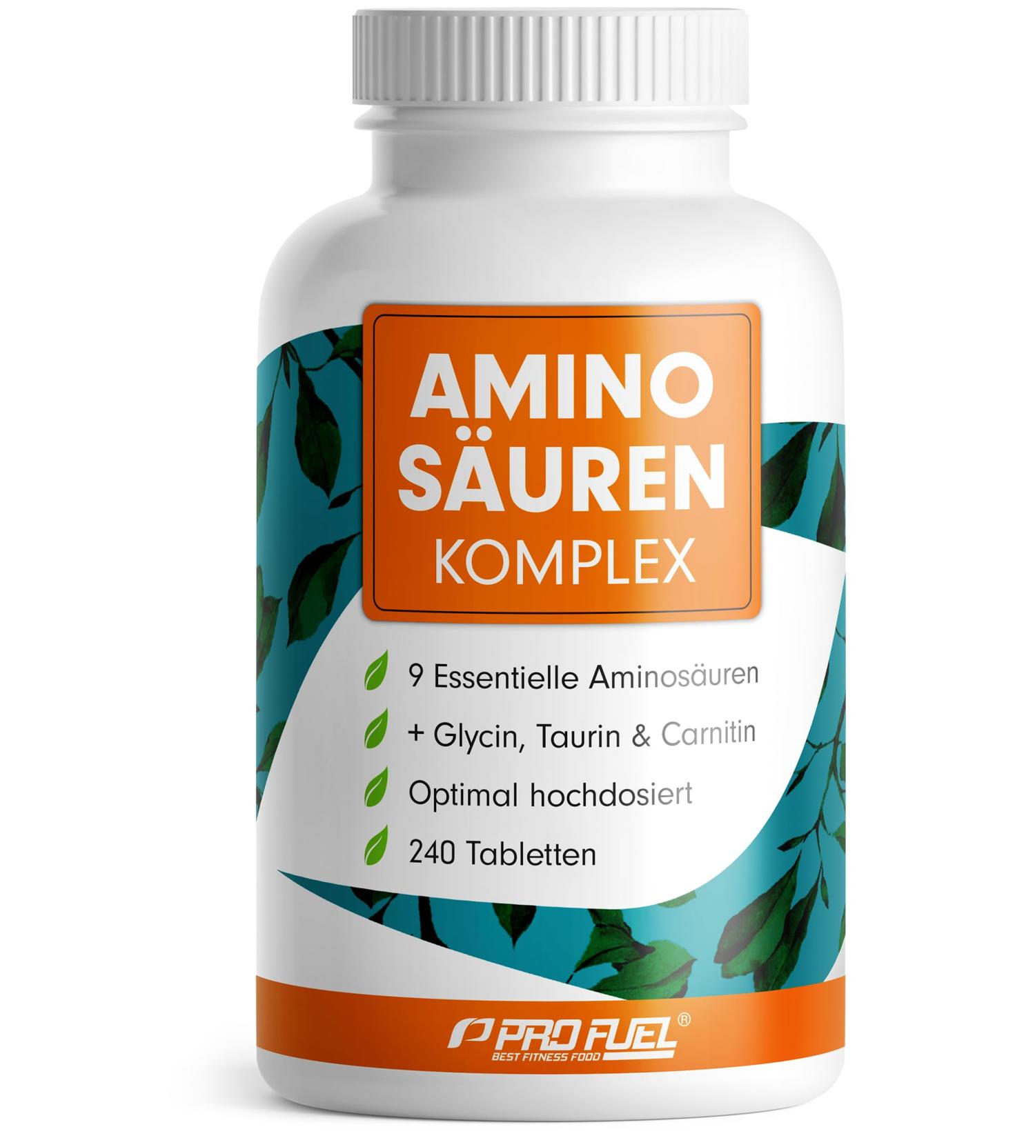 High-Dose Amino Acids Complex - 240 Vegan Tablets | 6 000 mg Daily | 9 Essential Aminos + Taurine Carnitine & Glycine | Lab Tested & Certified - Buy Online on GoSupps.com