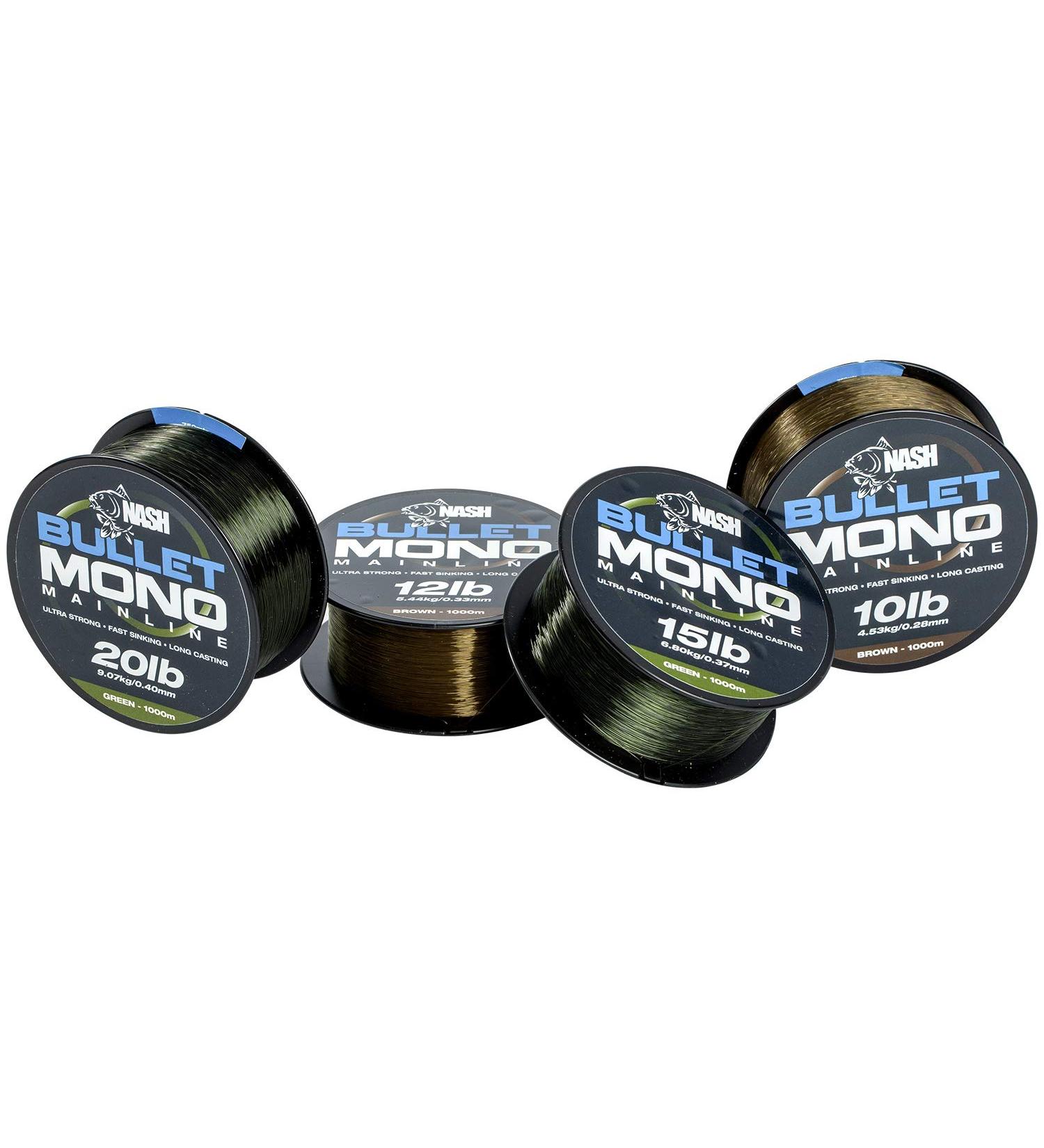 Nash Bullet Mono Mainline Brown 1000m - High Strength Fishing Line 12.0 lbs for Ultimate Performance - Buy Online on GoSupps.com