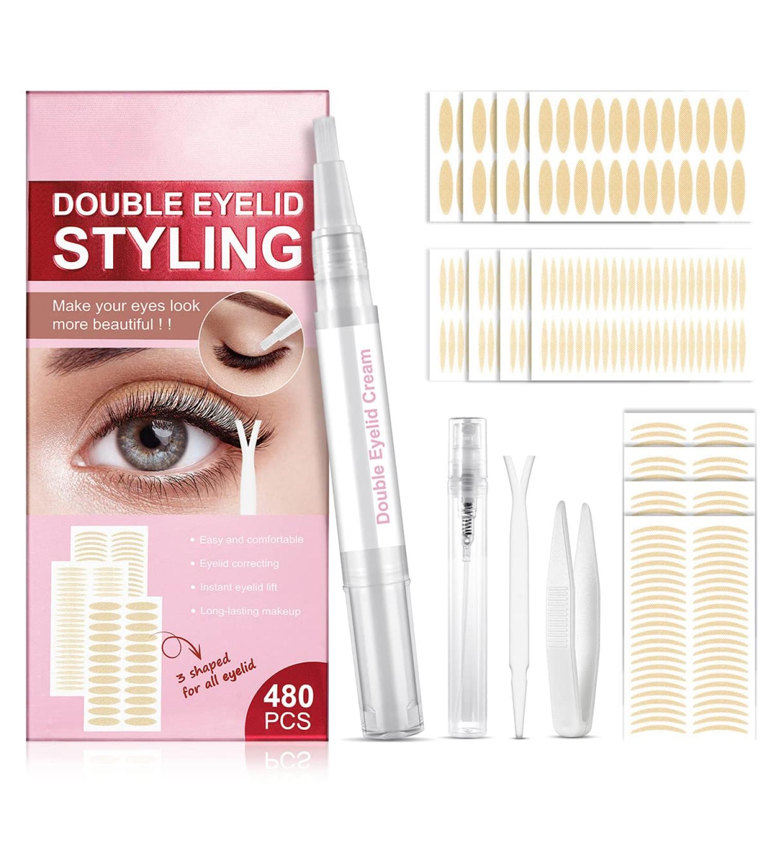 Invisible Double Eyelid Tape for Hooded Eyes - 480 Pcs, 3 Sizes - Instant Eyelid Lift Strips for Droopy Lids - Buy Online on GoSupps.com