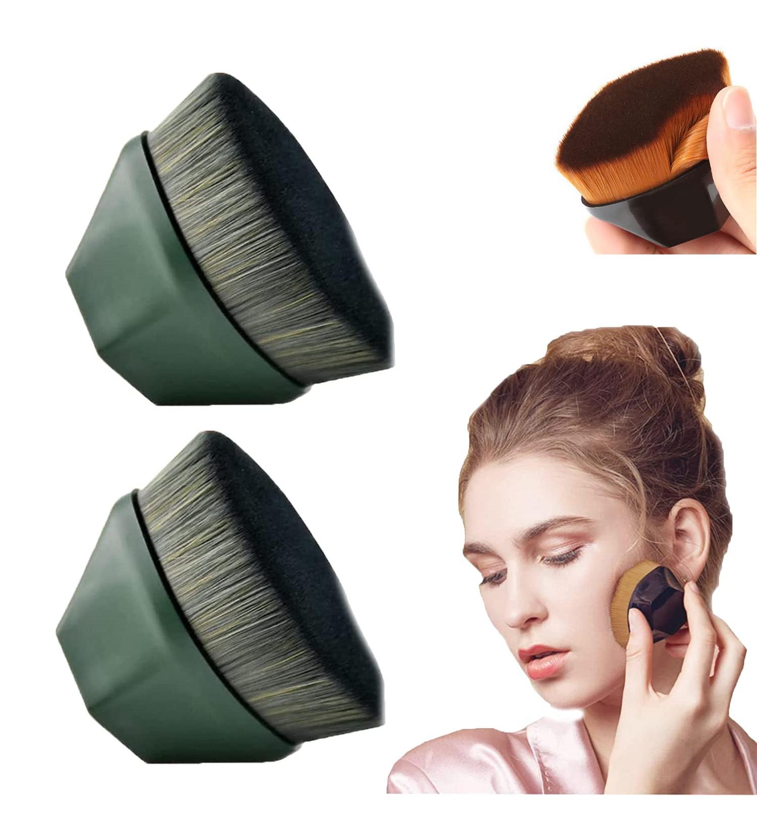 Brochas De Maquillaje para Base Flat Top Kabuki Foundation Brush Maquillaje Con Tapa Plana Cepillo Momma Brush Makeup Foundation Makeup Brush for Women (Green * 2) - Buy Online on GoSupps.com