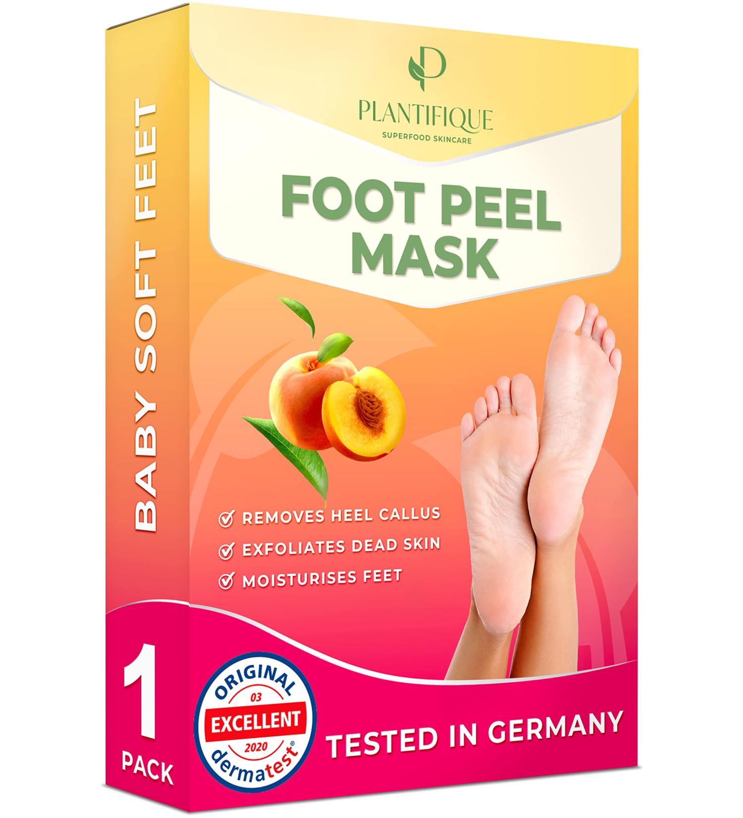 Plantifique Peach Foot Peel Mask - Exfoliating, Repairing & Softening - 1 Pack for Baby Soft Feet - Buy Online on GoSupps.com