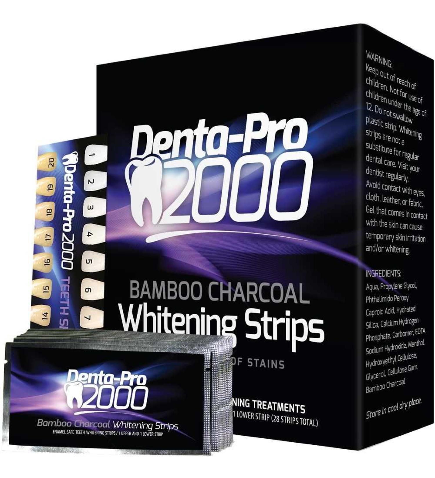 Teeth Whitening Activated Bamboo Charcoal Strips - Instant Results No Mess | International Shipping - Buy Online on GoSupps.com
