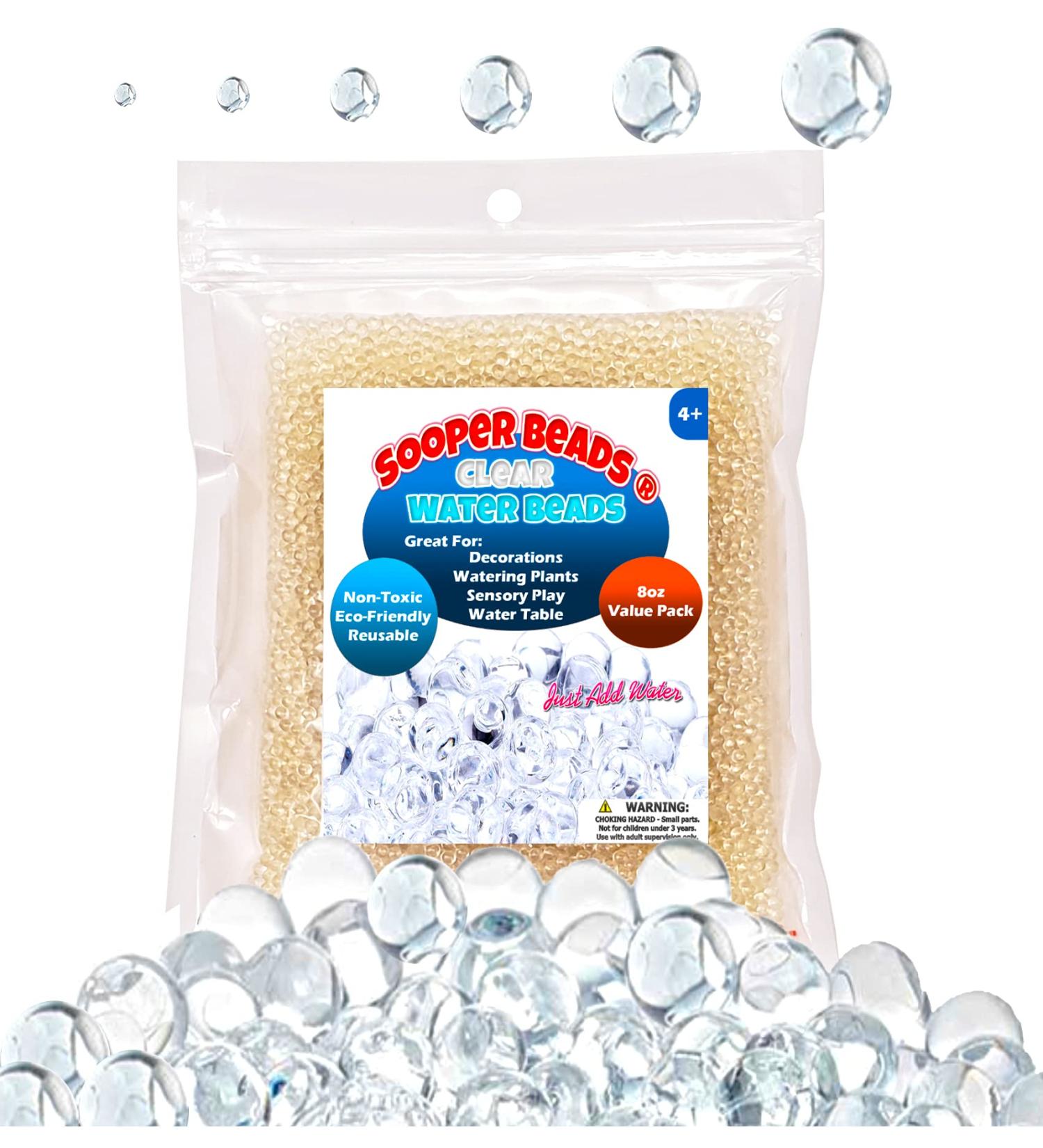 20,000 SooperBeads Clear Vase Filler Gems for Wedding Centerpieces & Decor - Water Growing Gel Pearls for Plants, Sensory Play & more - Buy Online on GoSupps.com