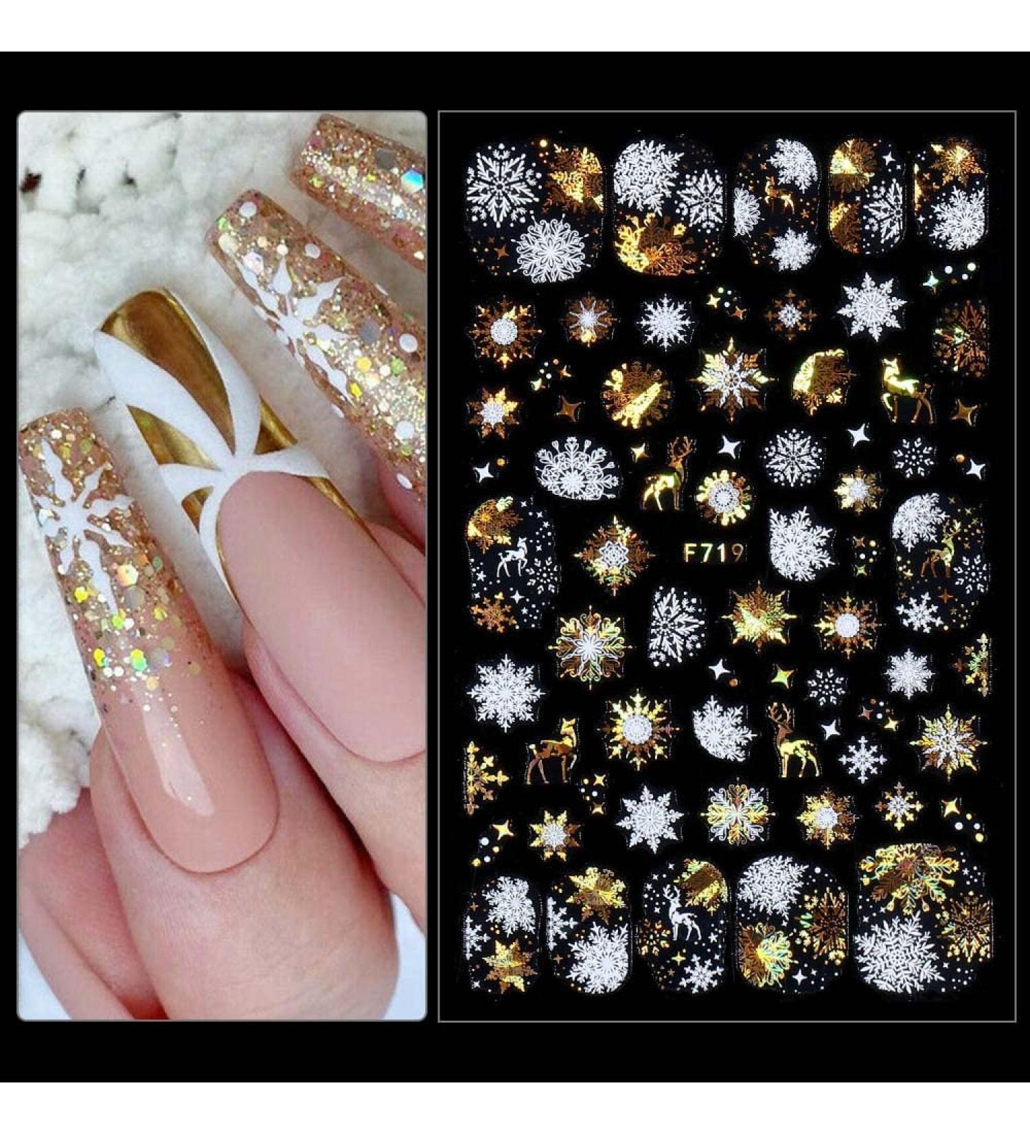 Decorations Transfer Decals Winter UV Gel 3D Nail Stickers Christmas Snowflakes(15) Style15 - Buy Online on GoSupps.com