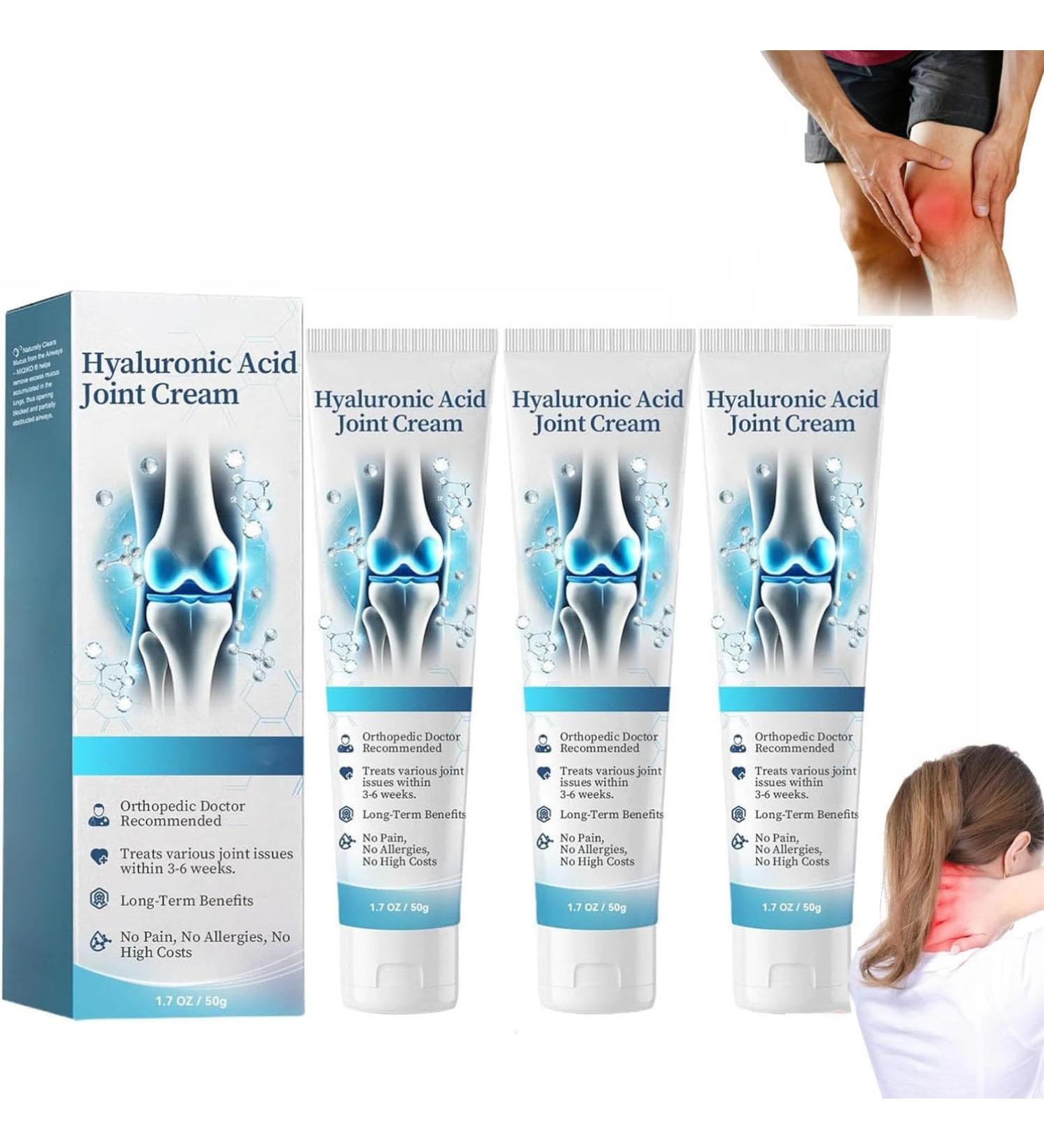 Hyaluronic Acid Joint Cream Hyaluronic Acid Joint Repair Cream for All Skin Types (3) - Buy Online on GoSupps.com