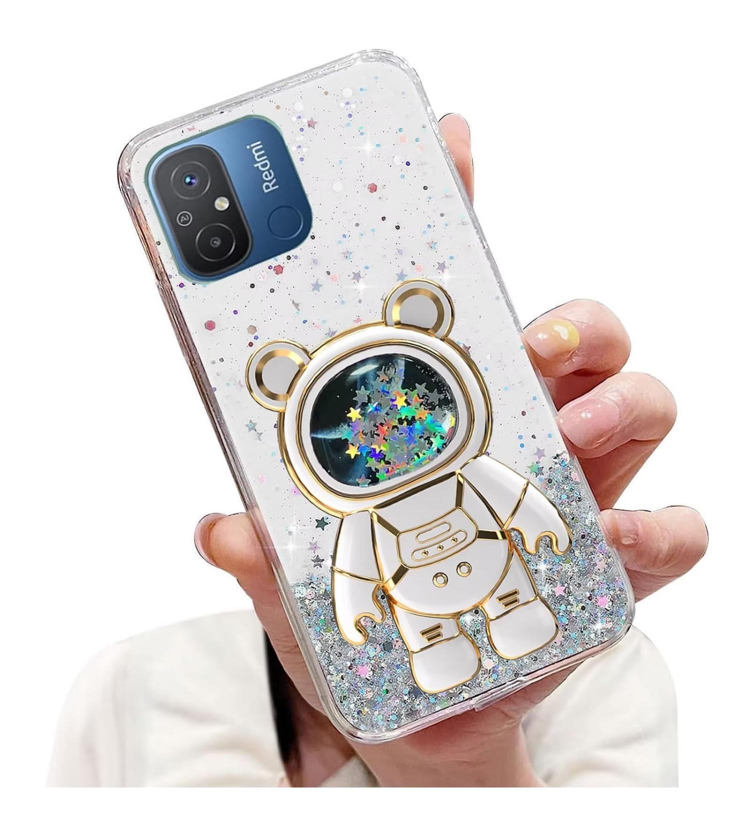 Buy Tivenfezk Nadoli Glitter Astronaut Case for Xiaomi Redmi 12C - Soft Silicone Hidden Stand Phone Cover - Buy Online on GoSupps.com