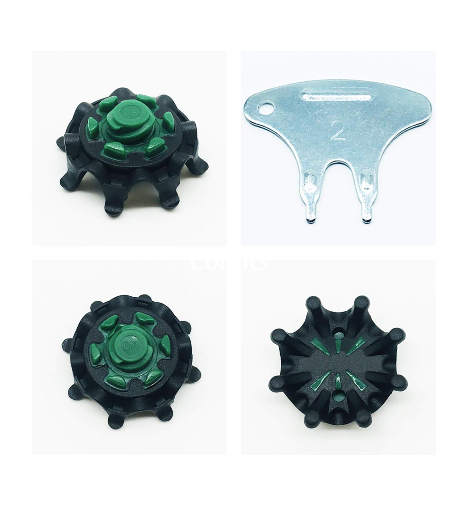 28 Count 5MM Fast Lock Golf Spikes - Easy Install Replacement Cleats in Black/Green - Buy Online on GoSupps.com