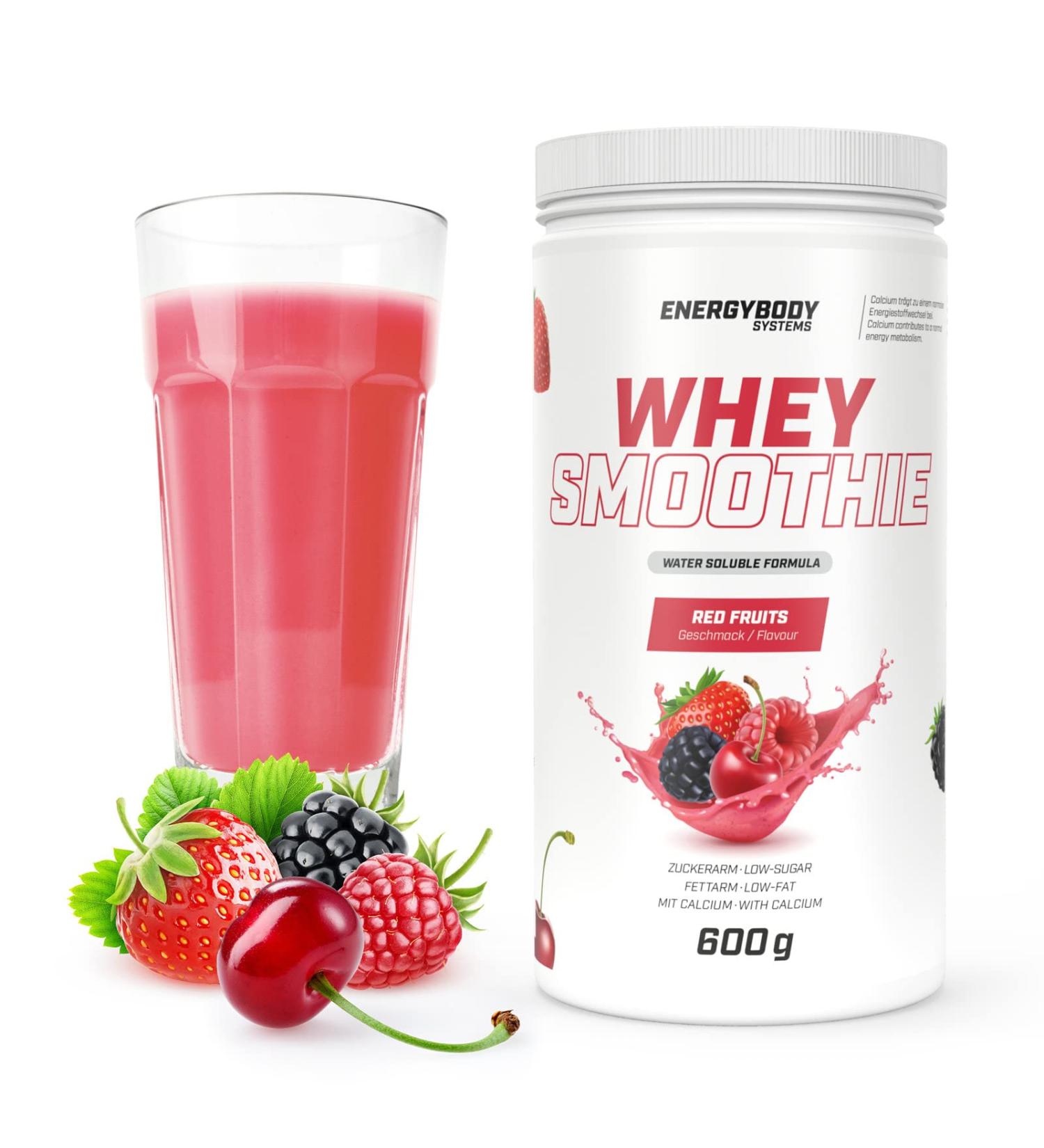 Energybody Whey Smoothie Red Fruits 600g - Protein Shake with Real Fruit | High Protein Powder | 15 Servings | International Shipping - Buy Online on GoSupps.com