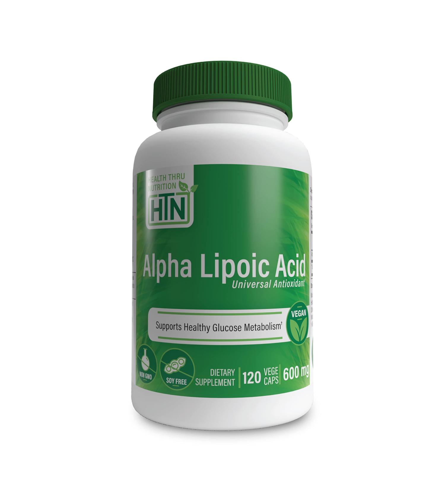 Health Thru Nutrition Alpha Lipoic Acid 600mg - Vegan ALA Capsules Non-GMO Gluten Free 120 Servings - Universal Antioxidant 3rd Party Tested - Buy Online on GoSupps.com