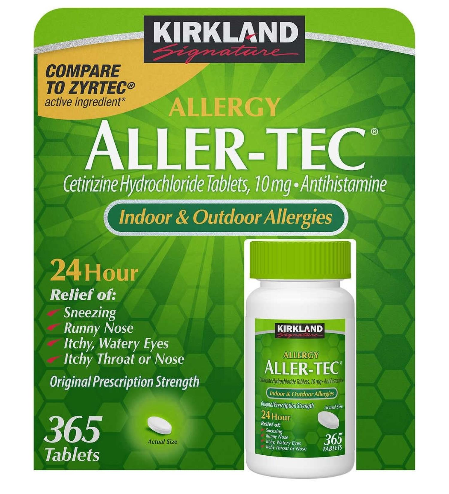 Shop Kirkland Signature Aller-Tec 365 Tablets - Fast International Shipping & Allergy Relief - Buy Online on GoSupps.com