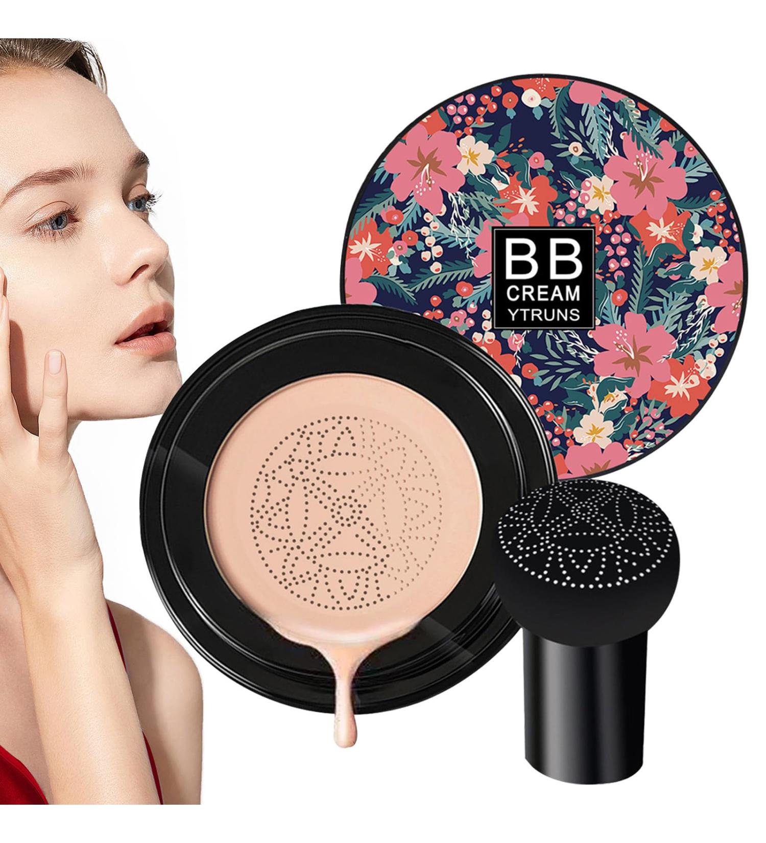 BB Cream Mushroom Air Cushion - Moisturizing Makeup Base Moisturizing Foundation | Lightweight Skin Perfecting Cover with Nourishing Ingredients - Buy Online on GoSupps.com
