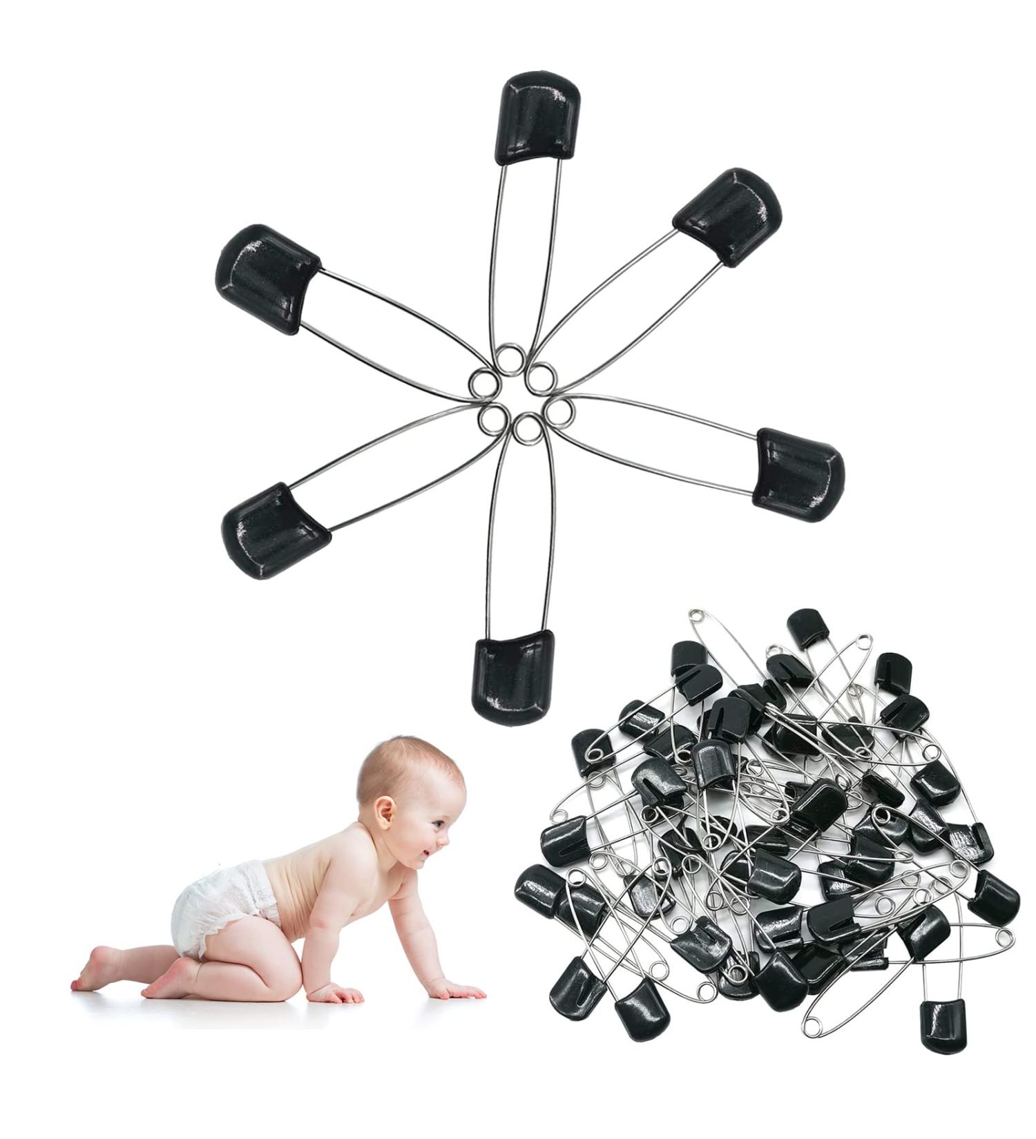 Diaper Needles - Safety Pins for Baby Diapers Stainless Steel & Plastic 54mm 50 Pack - International Shipping Available - Buy Online on GoSupps.com