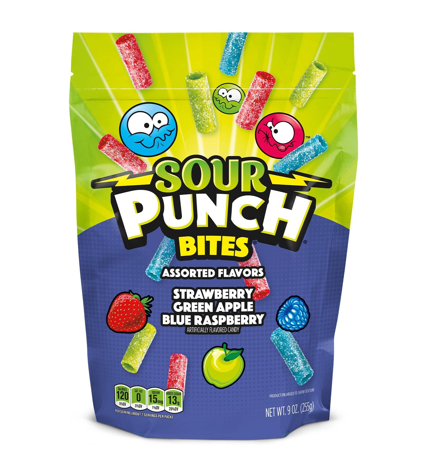 Sour Punch Assorted Flavor Sour Candy Bites 9oz Bag - Buy Online on GoSupps.com