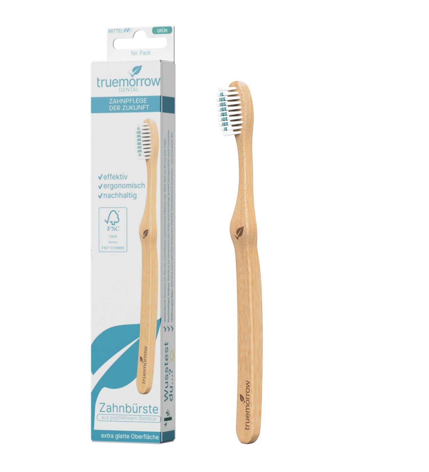 TrueMorrow Bamboo Toothbrush | Eco-Friendly Sustainable Plastic-Free & Biodegradable | 100% Vegan Dental Care - Buy Online on GoSupps.com