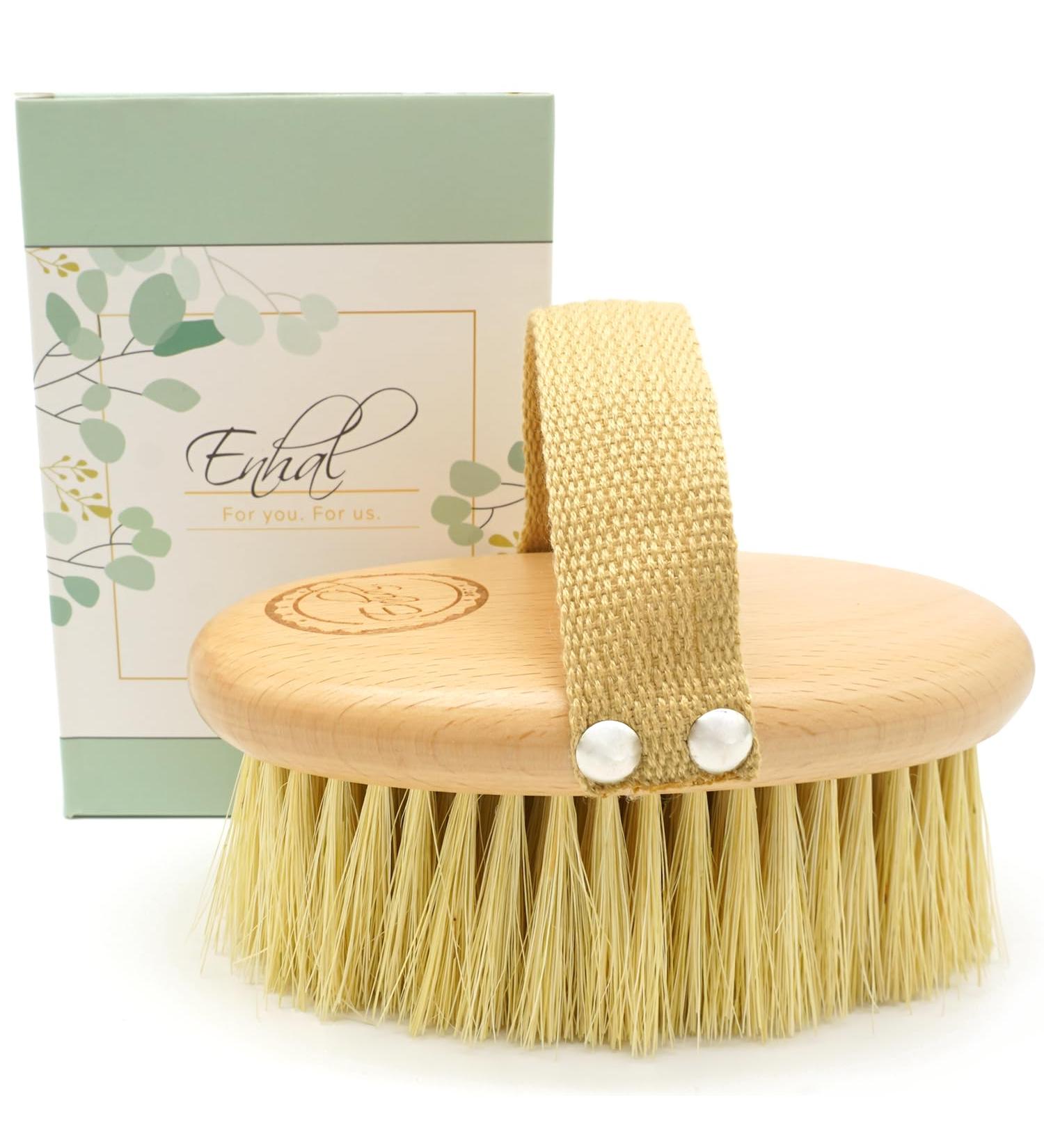 Vegan Soft Touch Body Brush | 100% Natural Bristles | Eco-Friendly Dry Brush for Cellulite | Beech Wood & Sisal Fibers | Plastic-Free Massage Brush - Buy Online on GoSupps.com