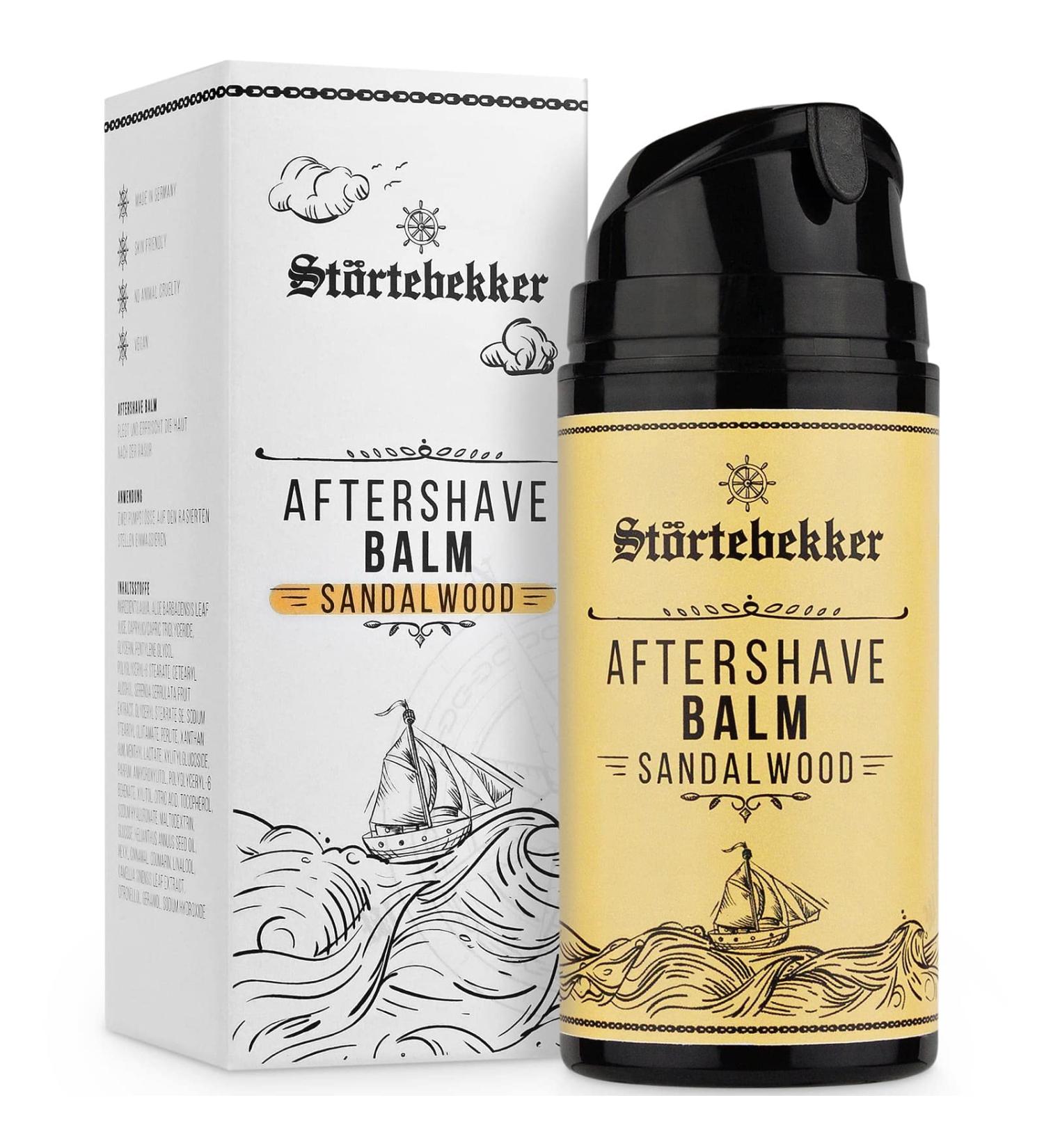 St rtebekker Premium Aftershave Balm for Men - Against Skin Irritations Razor Burn - Skin Care After Shaving - Pleasant Scent - Aftershave Balm (Sandalwood) - Buy Online on GoSupps.com