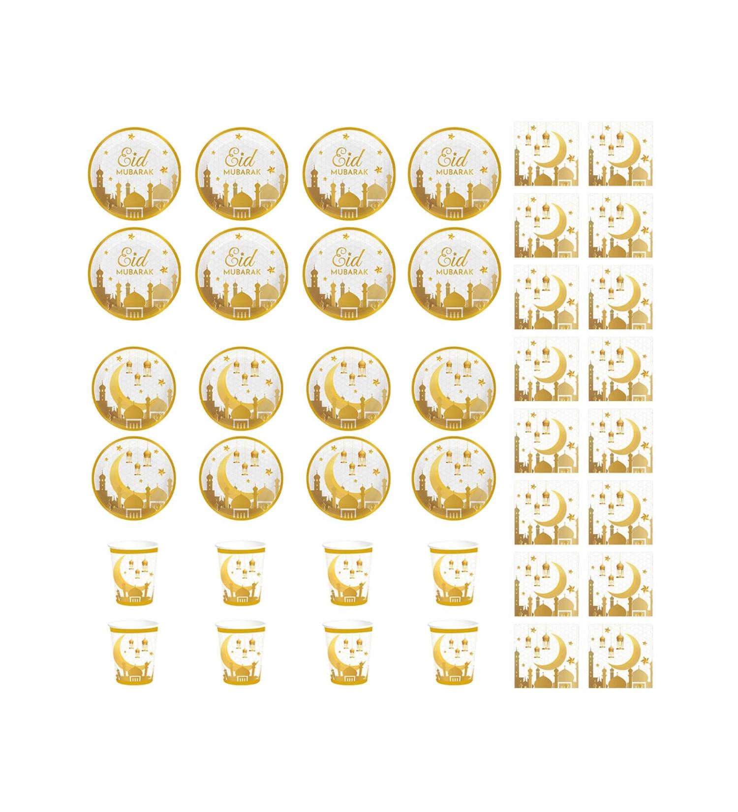 kurriuwu Elegant Disposable Tableware Party Supplies Festive Set for Parties Celebrations Paper Cups Plates Convenient Dinnerware Kit Festivals 1 Set 4X-Large - Buy Online on GoSupps.com