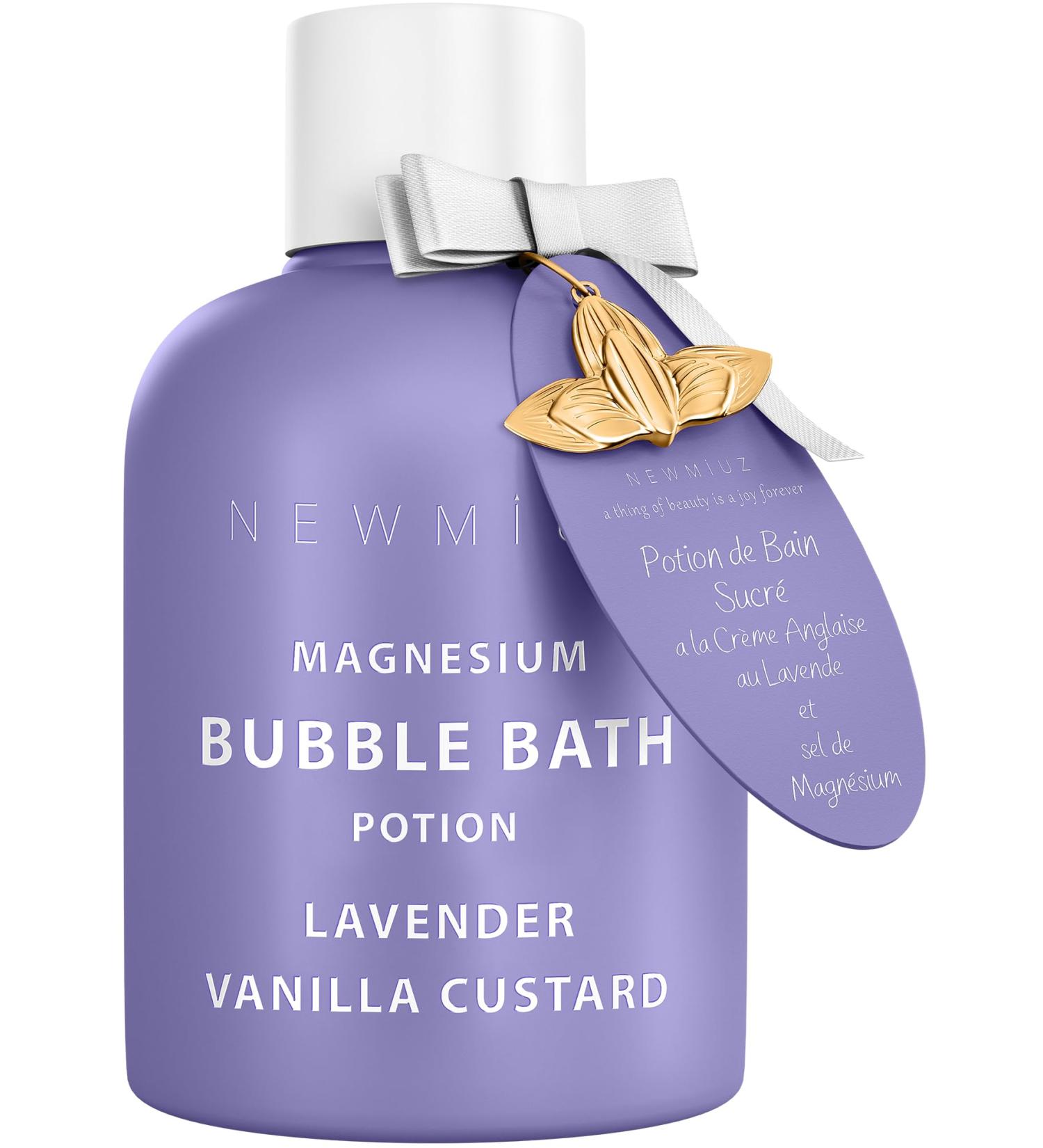 Luxury Magnesium Bubble Bath Lavender Vanilla - Moisturizing Stress Relief for Women - Spa Self Care Gift for Birthday & Christmas - Buy Online on GoSupps.com
