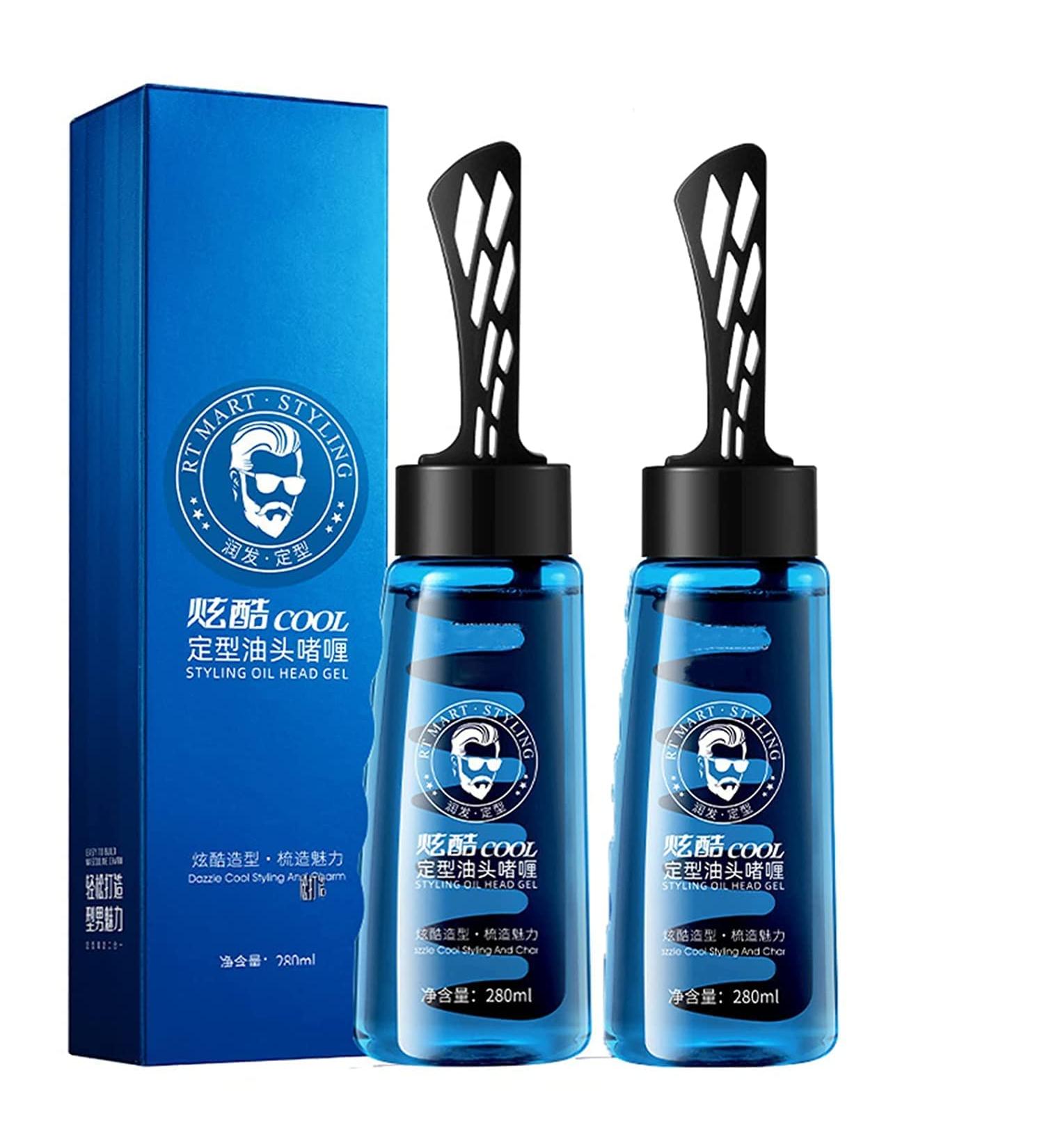 Homezore 2 in 1 Pomade Gel Men's Curl Hair Products with Brush Long Lasting Volume for Men's Hair - Buy Online on GoSupps.com