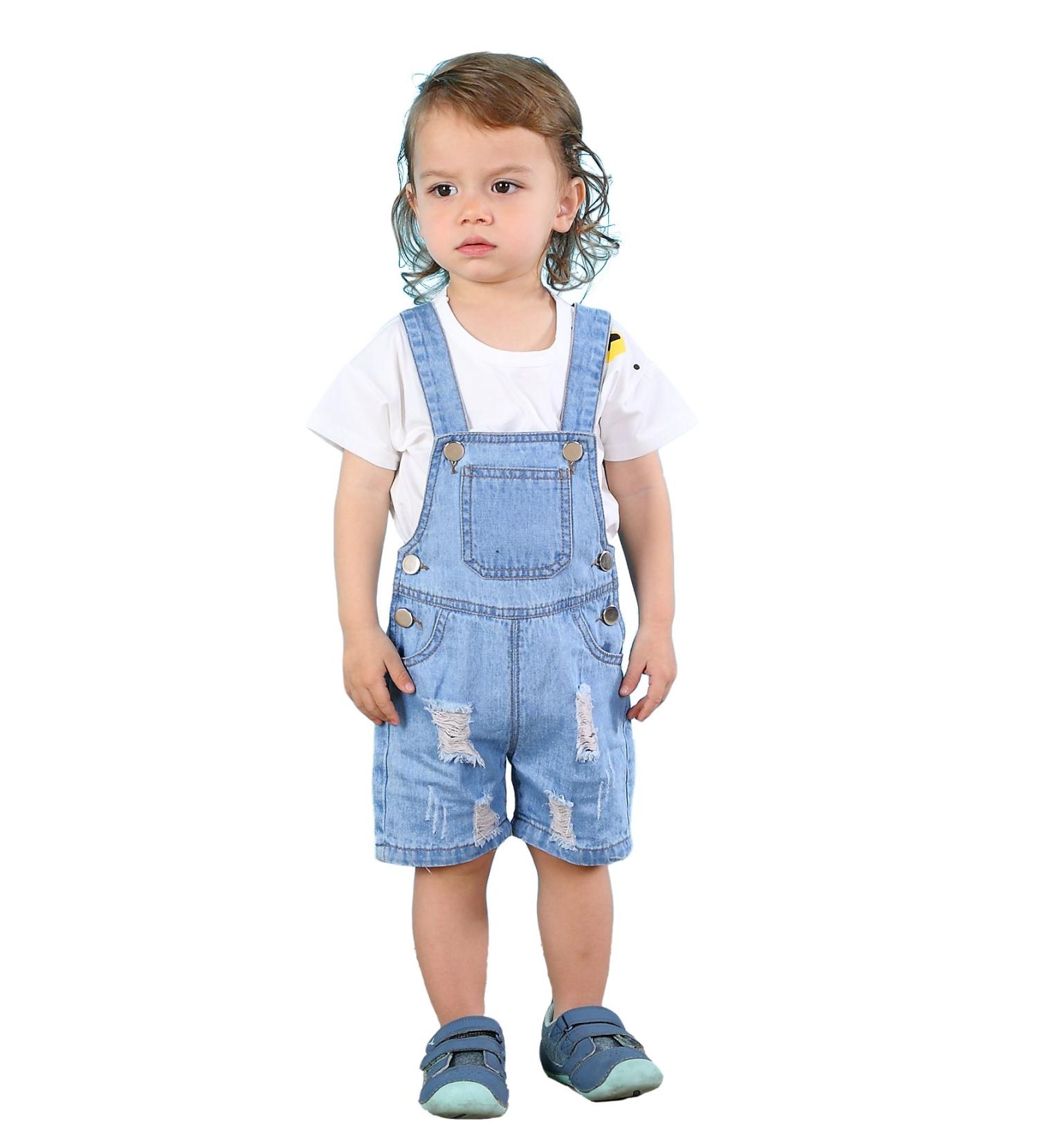 KIDSCOOL SPACE Baby Jean Overalls Toddler Denim Shortall 2-3 Years Blue - Buy Online on GoSupps.com