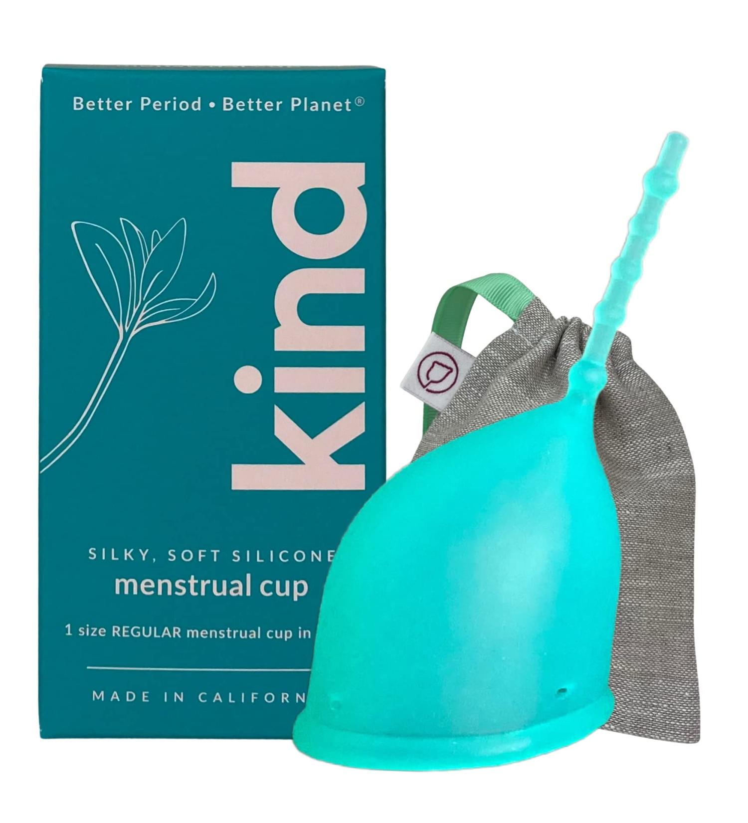 Kind Cup Menstrual Cup | Comfortable & Easy to Use | Eco-Friendly Period Solution for High & Low Cervix | Regular Size (Aqua) - Ship Worldwide - Buy Online on GoSupps.com