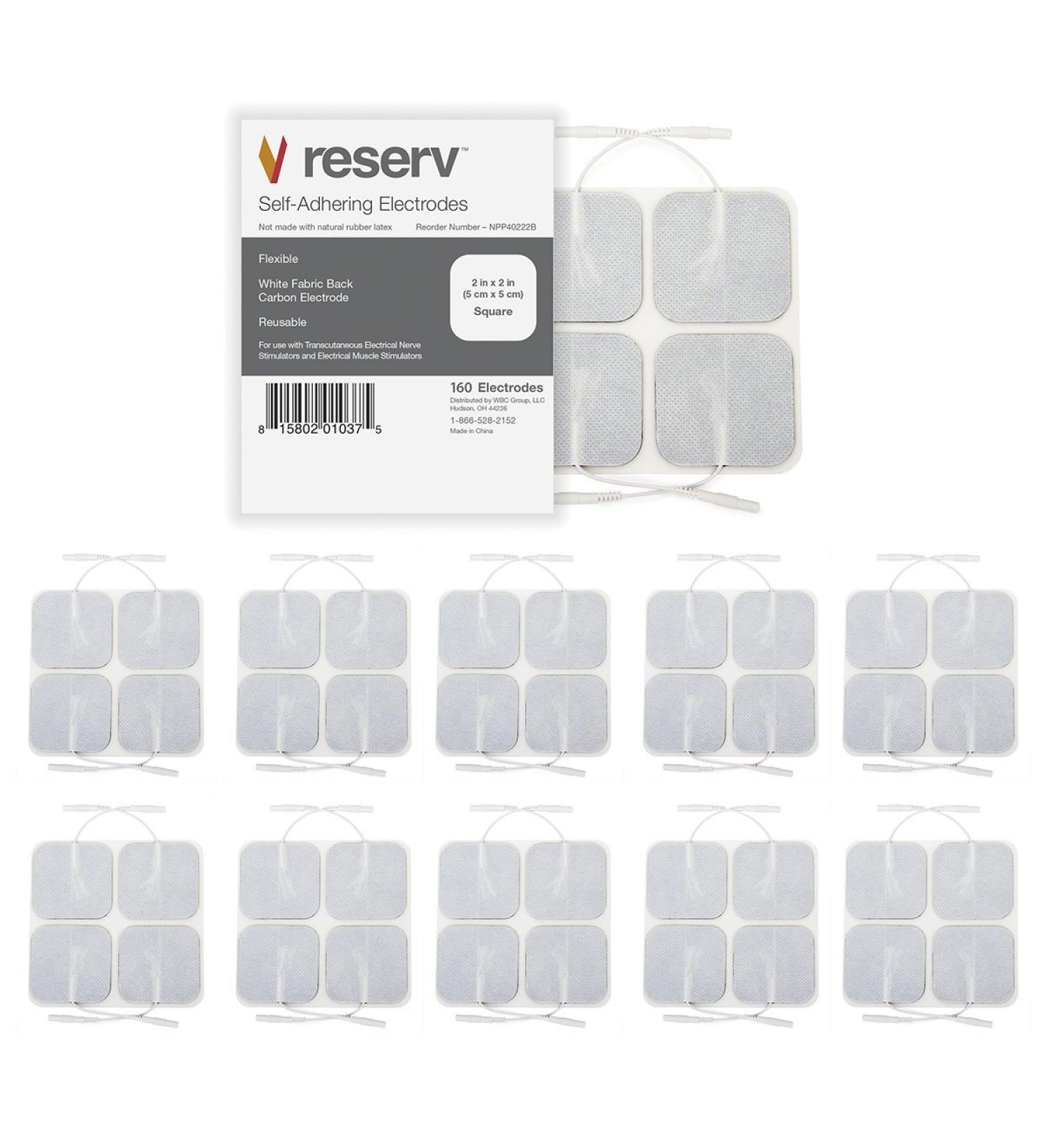 Premium Re-Usable TENS/EMS Electrode Pads (4 Pack) Fabric Backed, Latex-Free Gel Pads for Pain Relief - Buy Online on GoSupps.com