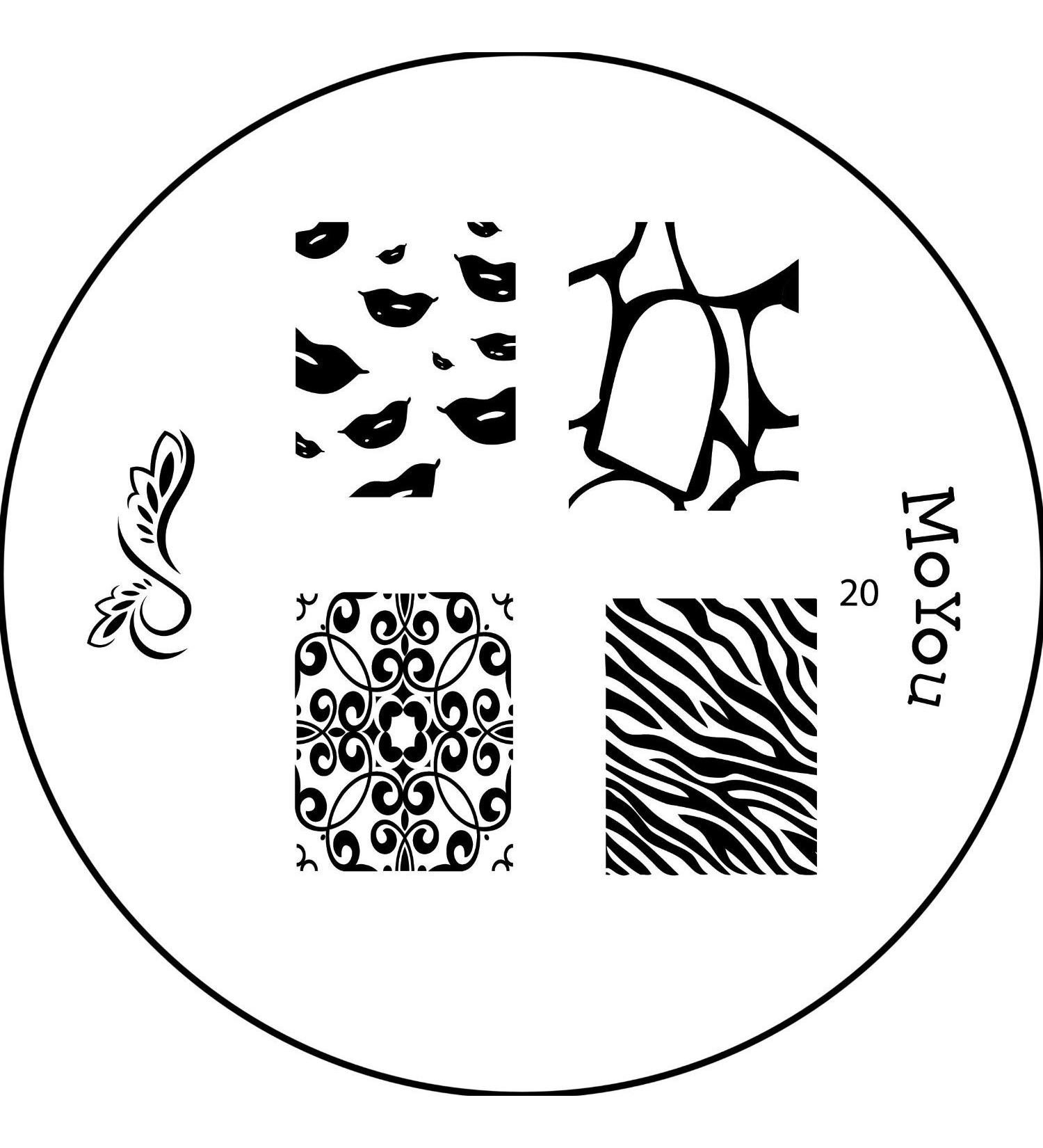 Original MoYou Nail Art Image Stamp Plate Number 20 Manicure Design