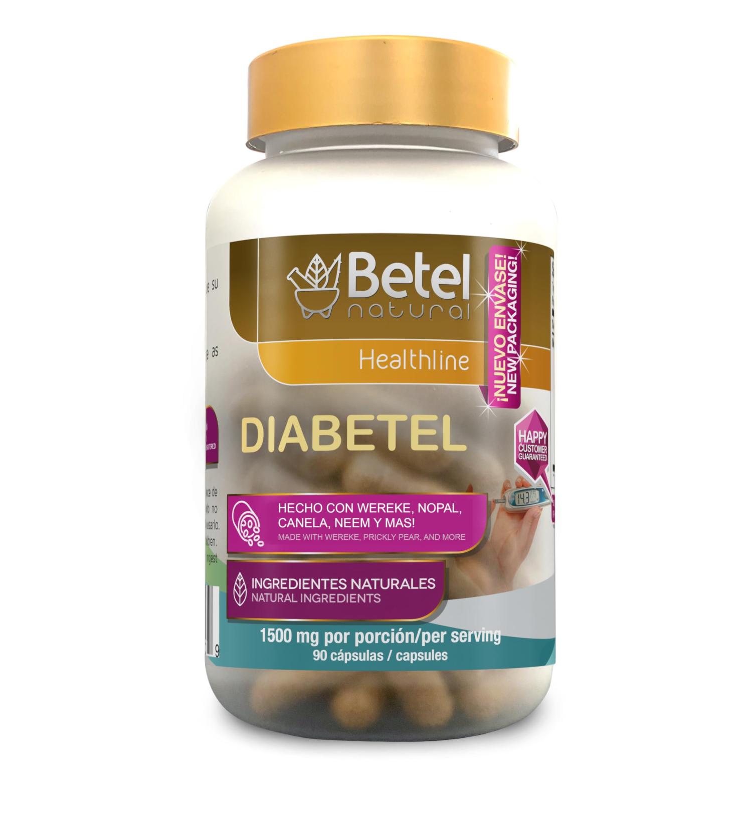 Diabetel Capsules by Betel Natural - Soporte Natural para el Diabetel - 90 Capsules