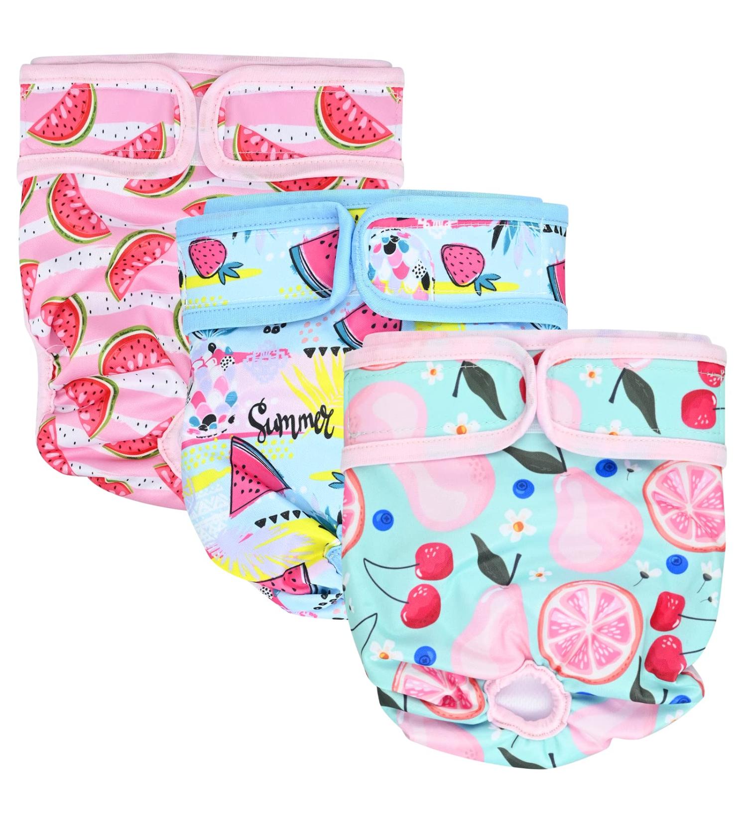 3 Pack Reusable Dog Diapers - Hygienic High-Suction Pet Diapers for Female Dogs - Eco-Friendly Solution - Buy Online on GoSupps.com