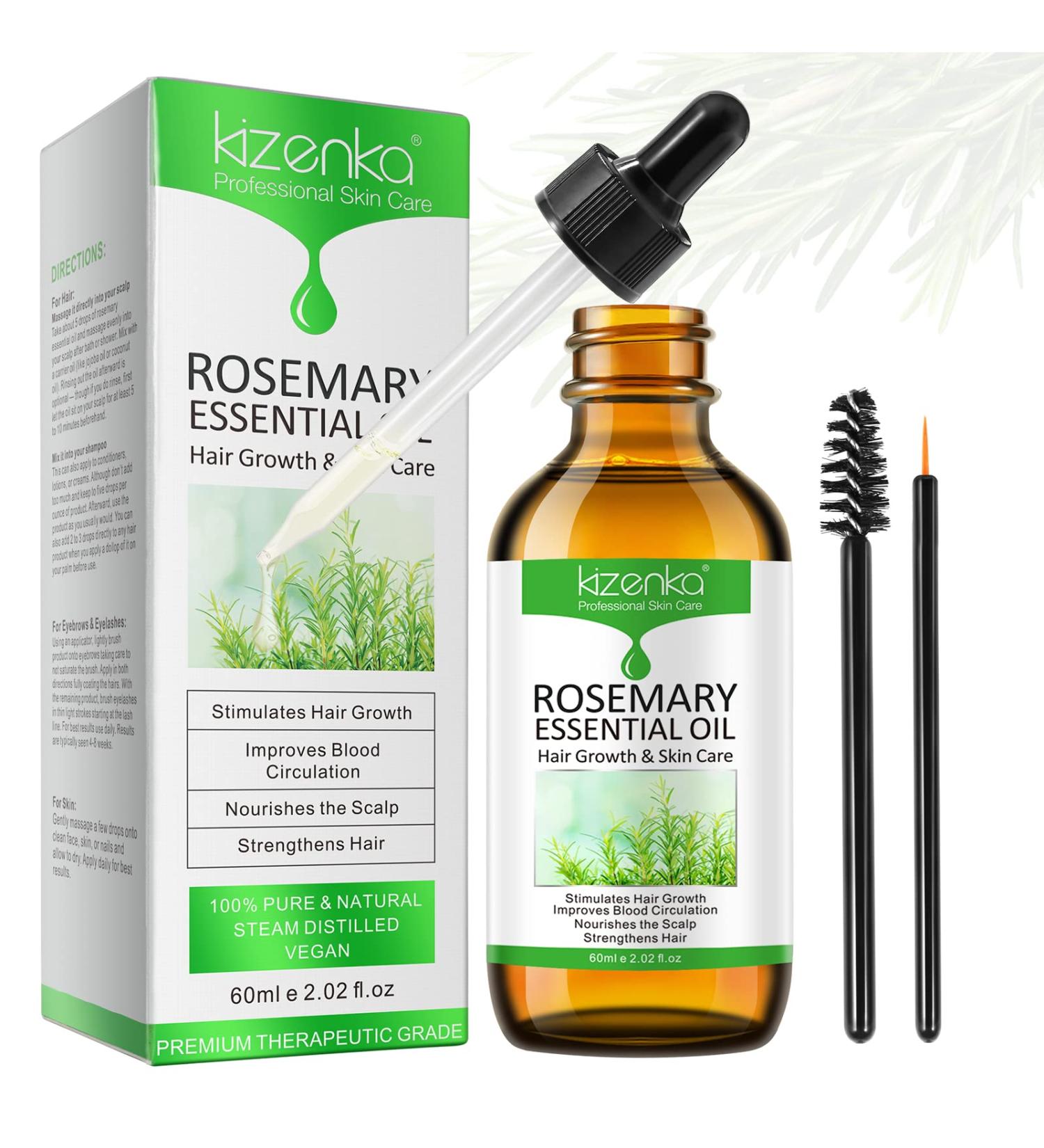 Organic Rosemary Oil for Hair Growth and Skin Care - 60ml | Pure Essential Oil for Hair Loss Treatment - Buy Online on GoSupps.com