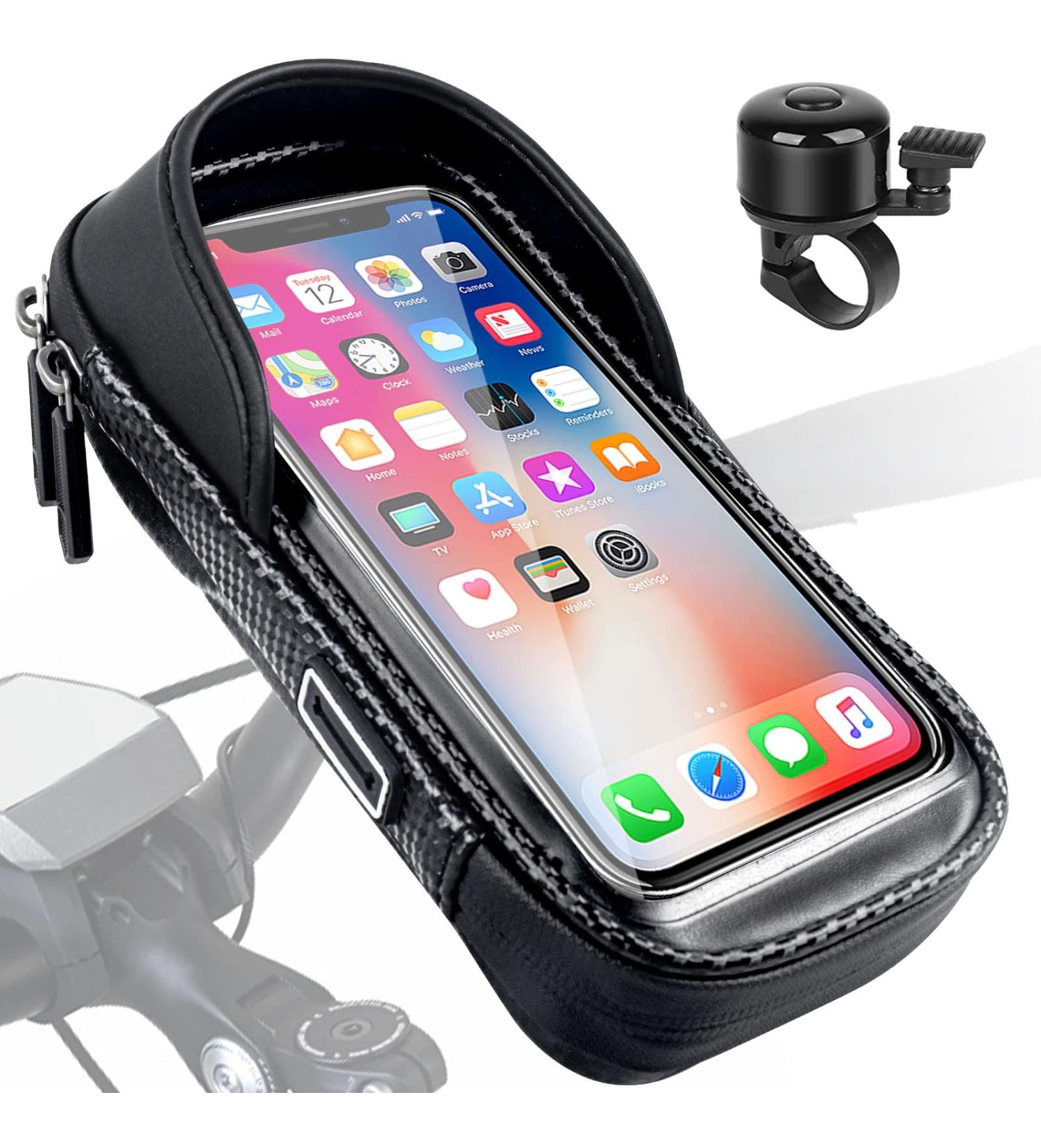 Waterproof Cell Phone Holder for Bike | 360 Rotatable Bicycle Frame Bag with Touchscreen | Smartphone Holder for Motorcycles & E-Scooters (Under 7 Inches) - Buy Online on GoSupps.com