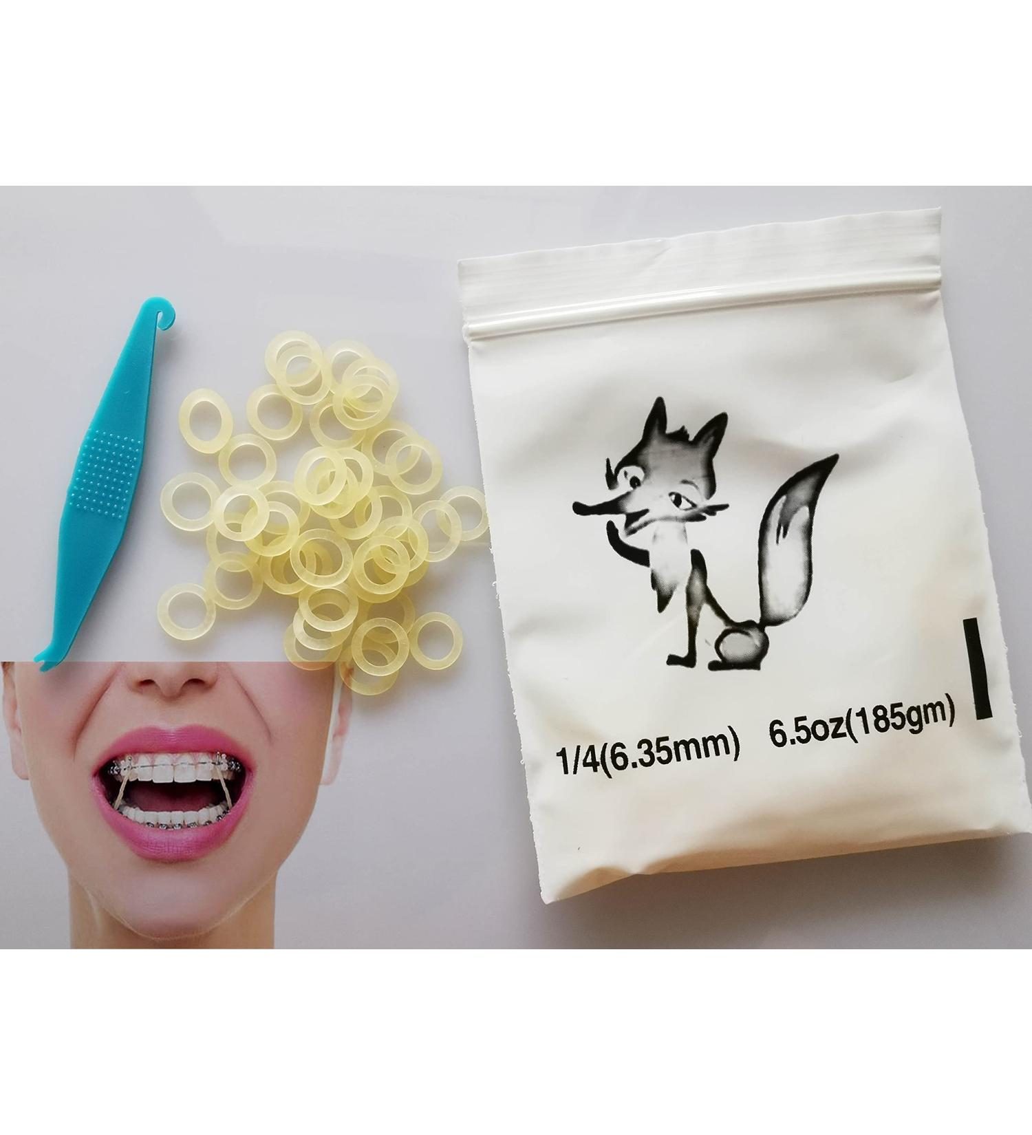 DentalSmile Amber Elastic Latex Braces 14 Orthodontics XX Heavy 6.5oz Dental Latex Bands Dreads Doll Hair Braids Horse Mane Tail Fix Tooth Gap Top Knots Free Elastic Placer(Natural 1Bag (100 Pcs)) - Buy Online on GoSupps.com