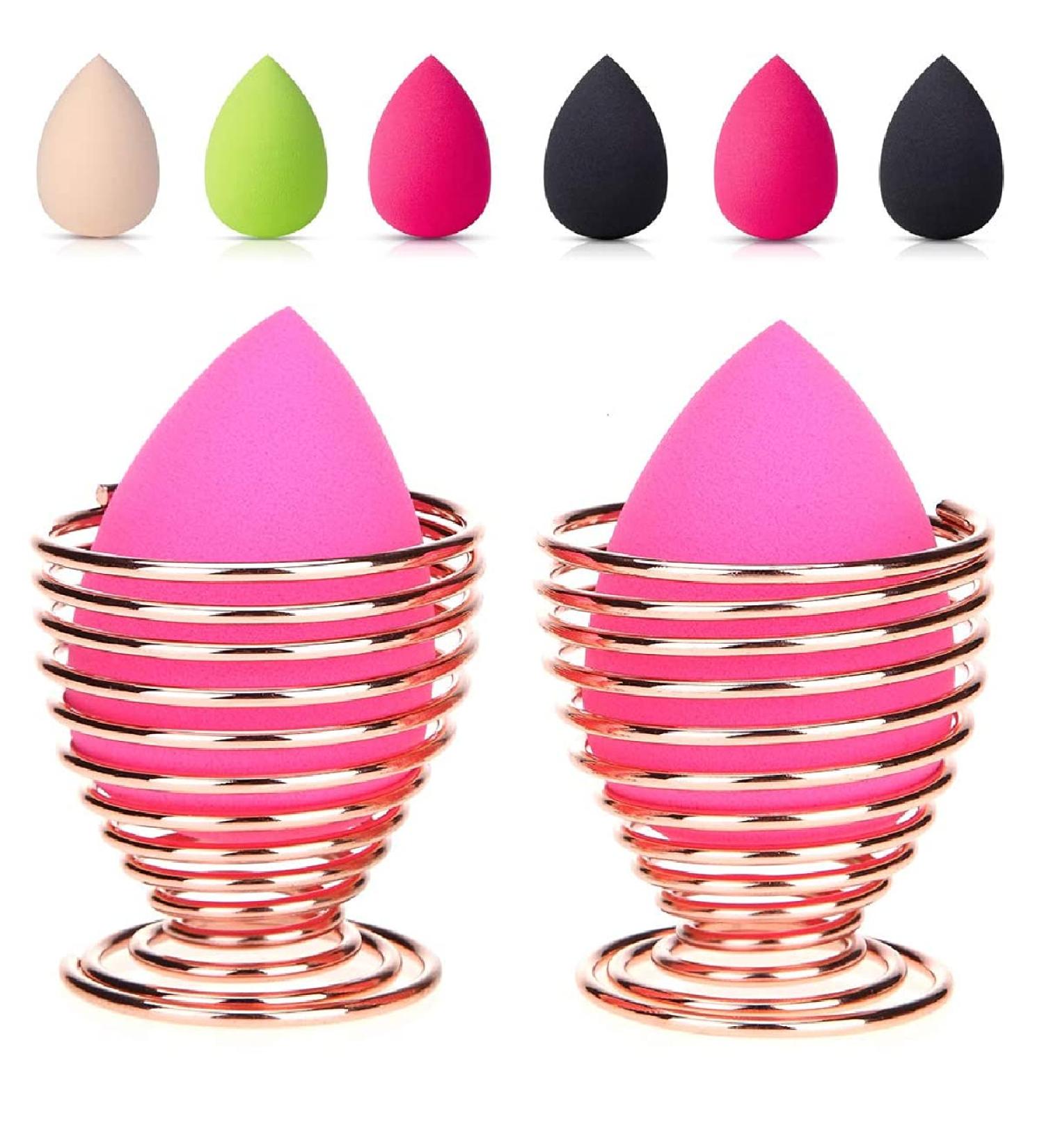 2 Pack Beauty Blender Drying Holder Stands Stainless Steel Makeup Egg Powder Puff Sponge Rack Display Stand for Women Superior Air Permeability Rose Gold - Buy Online on GoSupps.com
