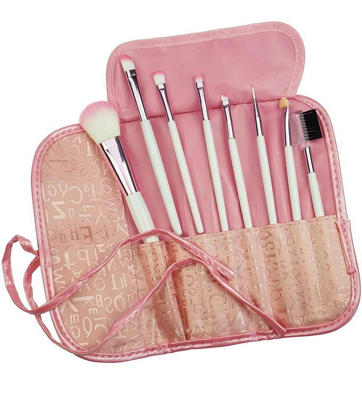 Kosmetex 8-Piece Pink Cosmetic Brush Set with Bag Perfect for Flawless Makeup Application - Buy Online on GoSupps.com