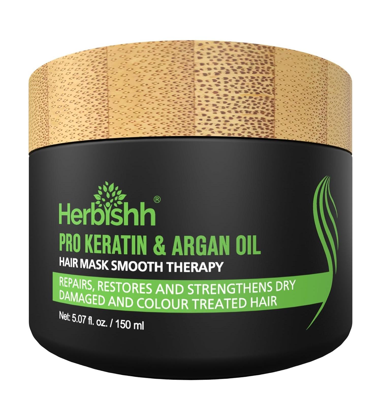 Herbish Arganham Mask | Deep Care & Moisture for Very Dry Weak Hair | 150ml - Healthier Looking Hair - Buy Online on GoSupps.com