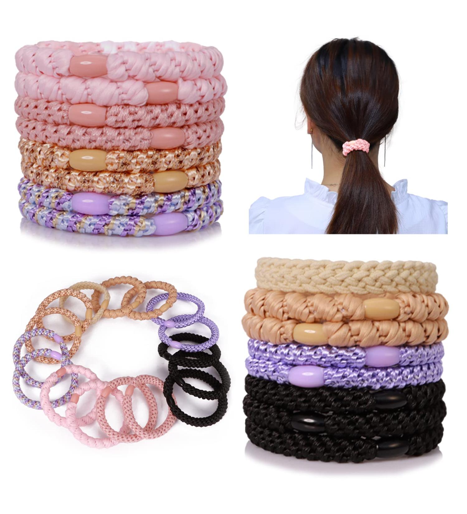 Funtopia High Elasticity Hair Ties 16 Pcs - No Damage Ponytail Holders for Thick Hair - Summer Mixed Colors - Buy Online on GoSupps.com