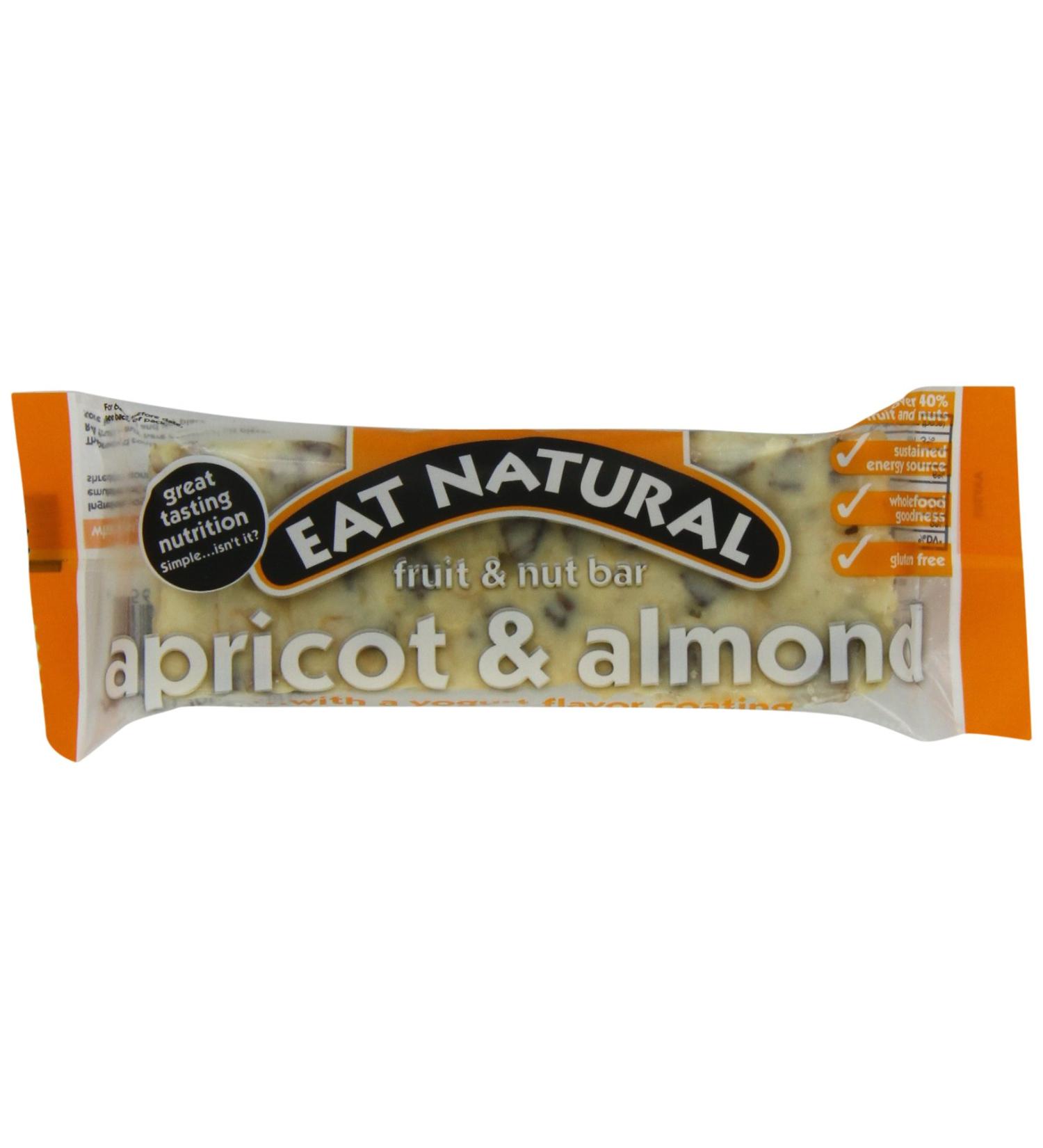 Eat Natural Almond & Apricot Bar with Yogurt Coating 1.76 Ounce Bar 12-Count Box - Buy Online on GoSupps.com
