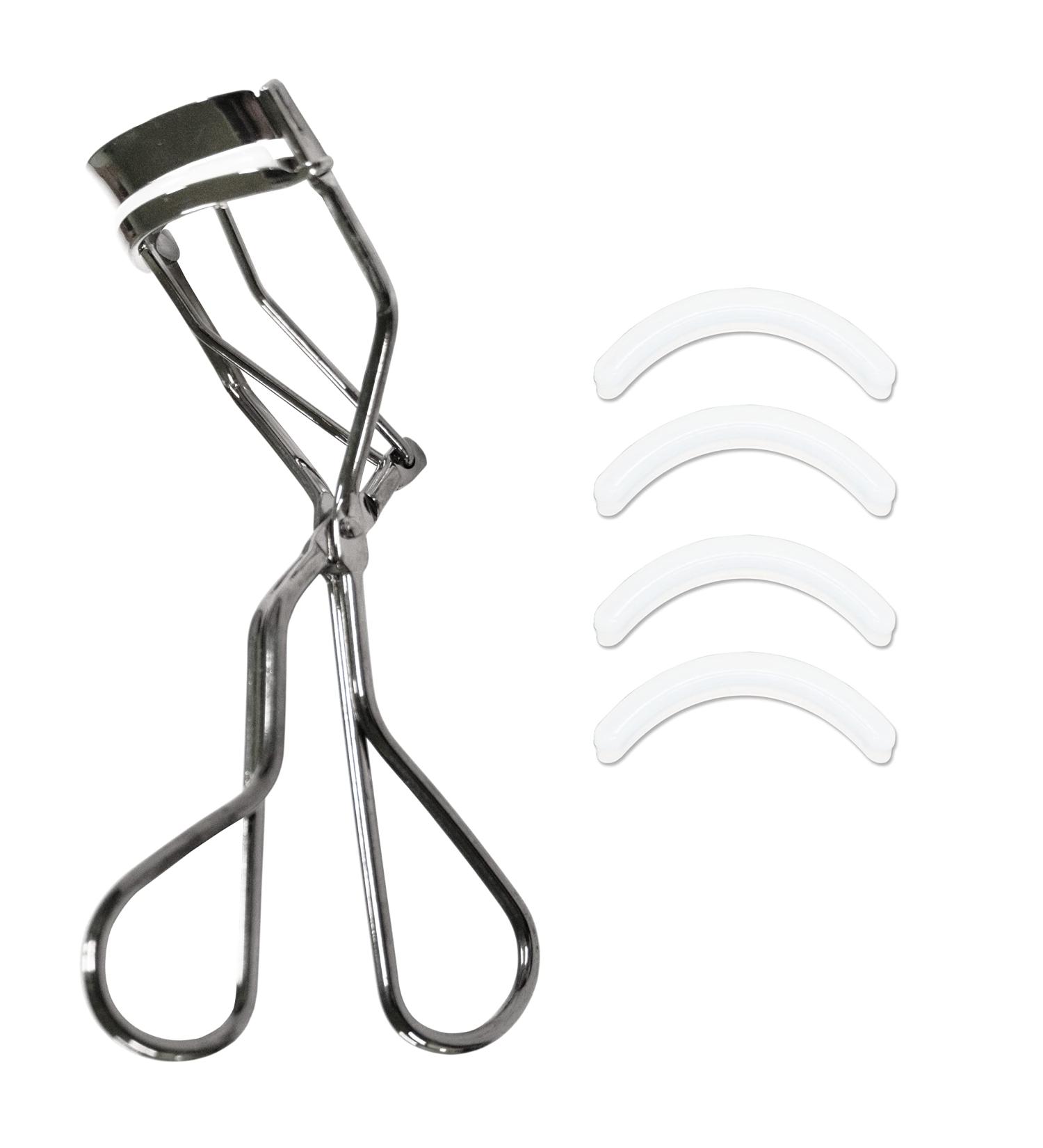 Professional Makeup Eyelash Curler with 4 Extra Silicone Refill Pads 1 High Quality Well-Made Eyelash Curler No Pinching No Pain (Silver) Rose Gold