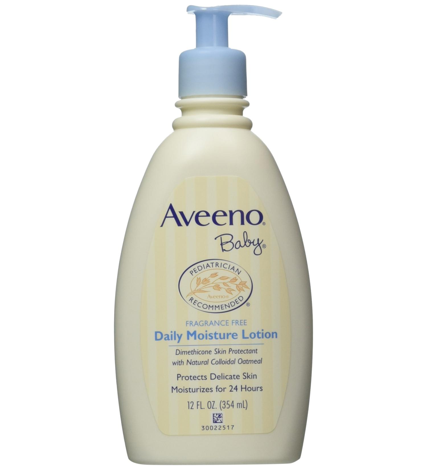 Aveeno Baby Daily Moisture Lotion Fragrance Free 12 fl oz - Gentle Hydration for Sensitive Skin - Buy Online on GoSupps.com