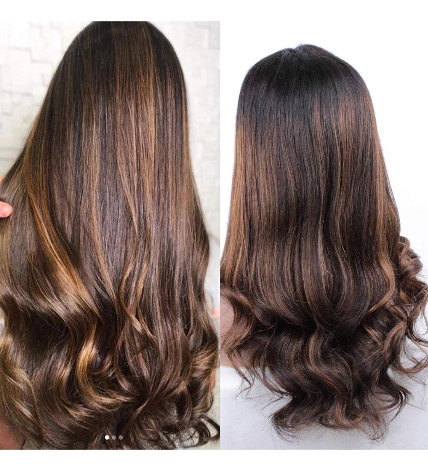 Ombre Lace Front Human Hair Wigs for Black Women - Wavy Brazilian Virgin Hair 18 Inch Long Body Wave Wig with Baby Hair - Buy Online on GoSupps.com