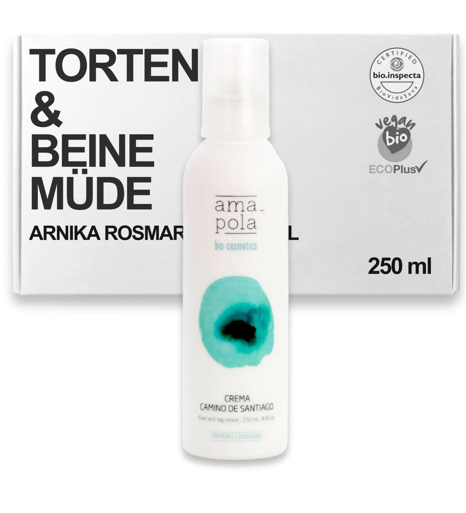 Amapola Biocosmetics Creme Camino de Santiago | Eco-Friendly Moisture Care for Tired & Cracked Feet | Natural & Vegan | 250 ml - Buy Online on GoSupps.com