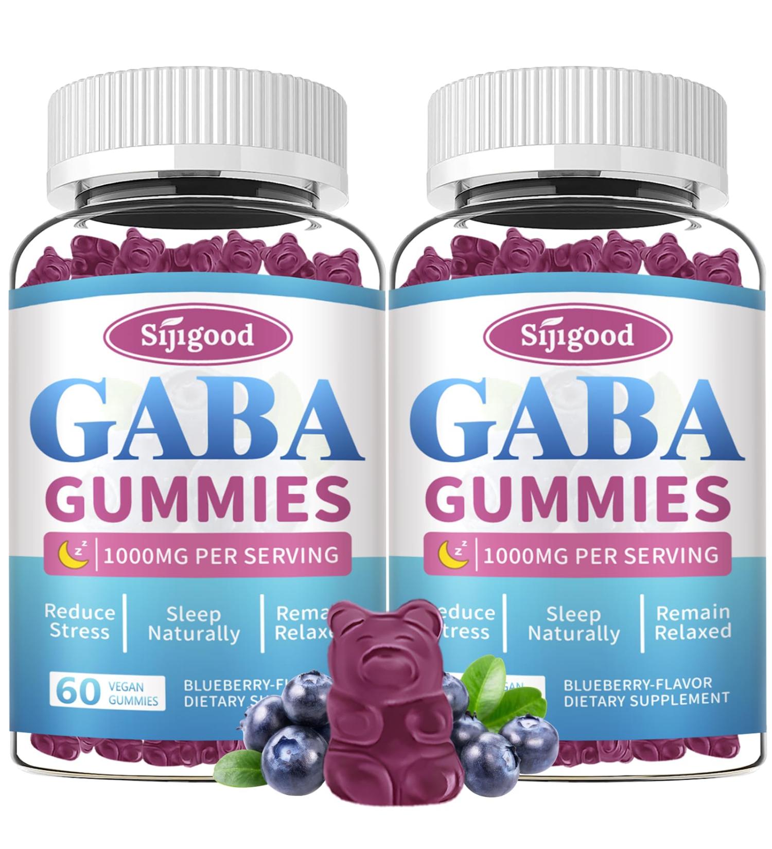 2 Pack GABA Gummies for Adults, Relaxation, Zzz & Mood Sugar-Free Calm Gummies with L-Theanine, 5-HTP, Vitamin D3 Natural Zzz Support, GABA Supplements for Kids, 120 Count Blueberry 60 Count (Pack of 2) - Buy Online on GoSupps.com