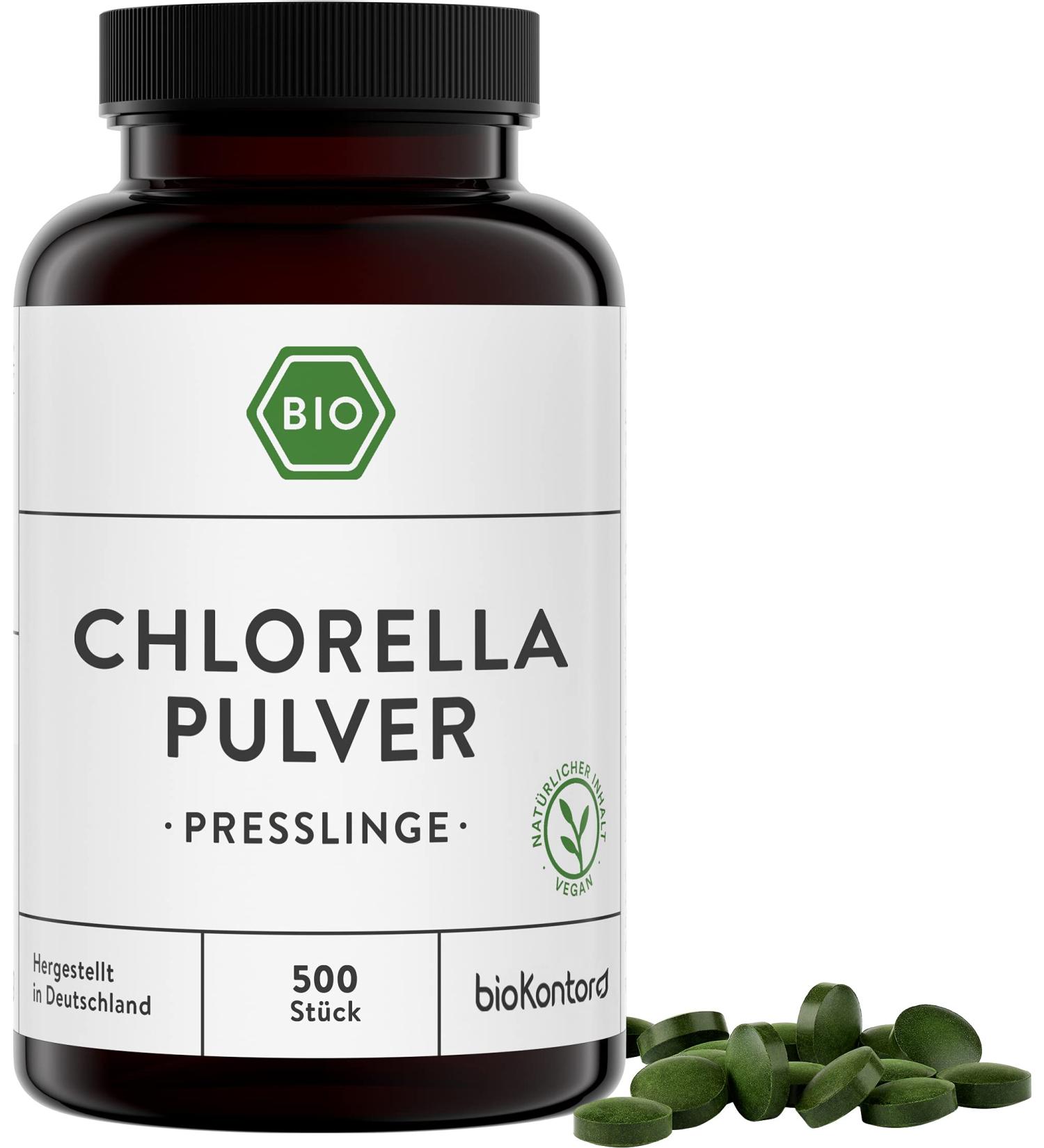 Chlorella Bio Pressing - 500 Pure Chlorella Tablets (400mg) | Additive-Free Algae Supplement | Shop Internationally - Buy Online on GoSupps.com