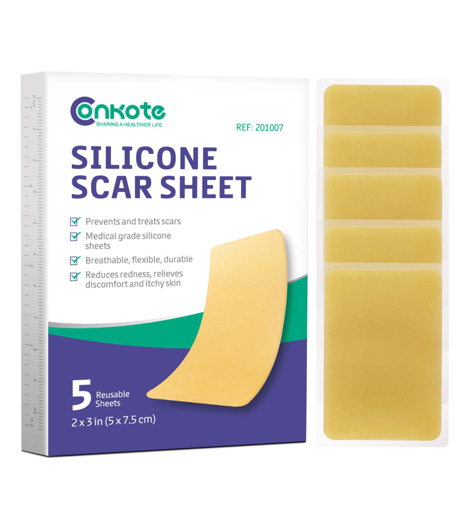 Silicone Scar Removal Sheets 2'' x 3'' - 5 Pack for Surgical, Burn, Acne, and Keloids Scars - Buy Online on GoSupps.com