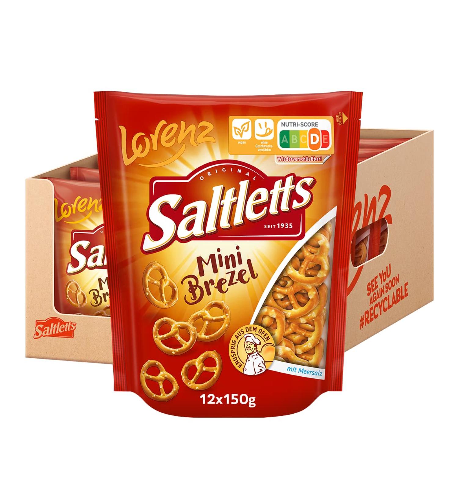 Buy Lorenz Snack World Saltletts Mini Pretzel - Pack of 12 (150g Each) | International Shipping Available - Buy Online on GoSupps.com