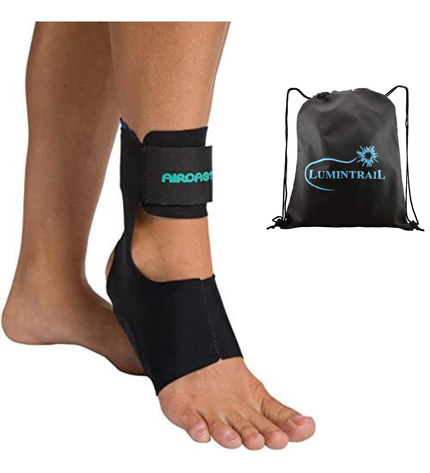 Air Cast Airheel Ankle Brace for Achilles Tendonitis & Plantar Fasciitis | Left & Right Foot Support | Includes Lumintrail Drawstring Bag | Large Size - Buy Online on GoSupps.com