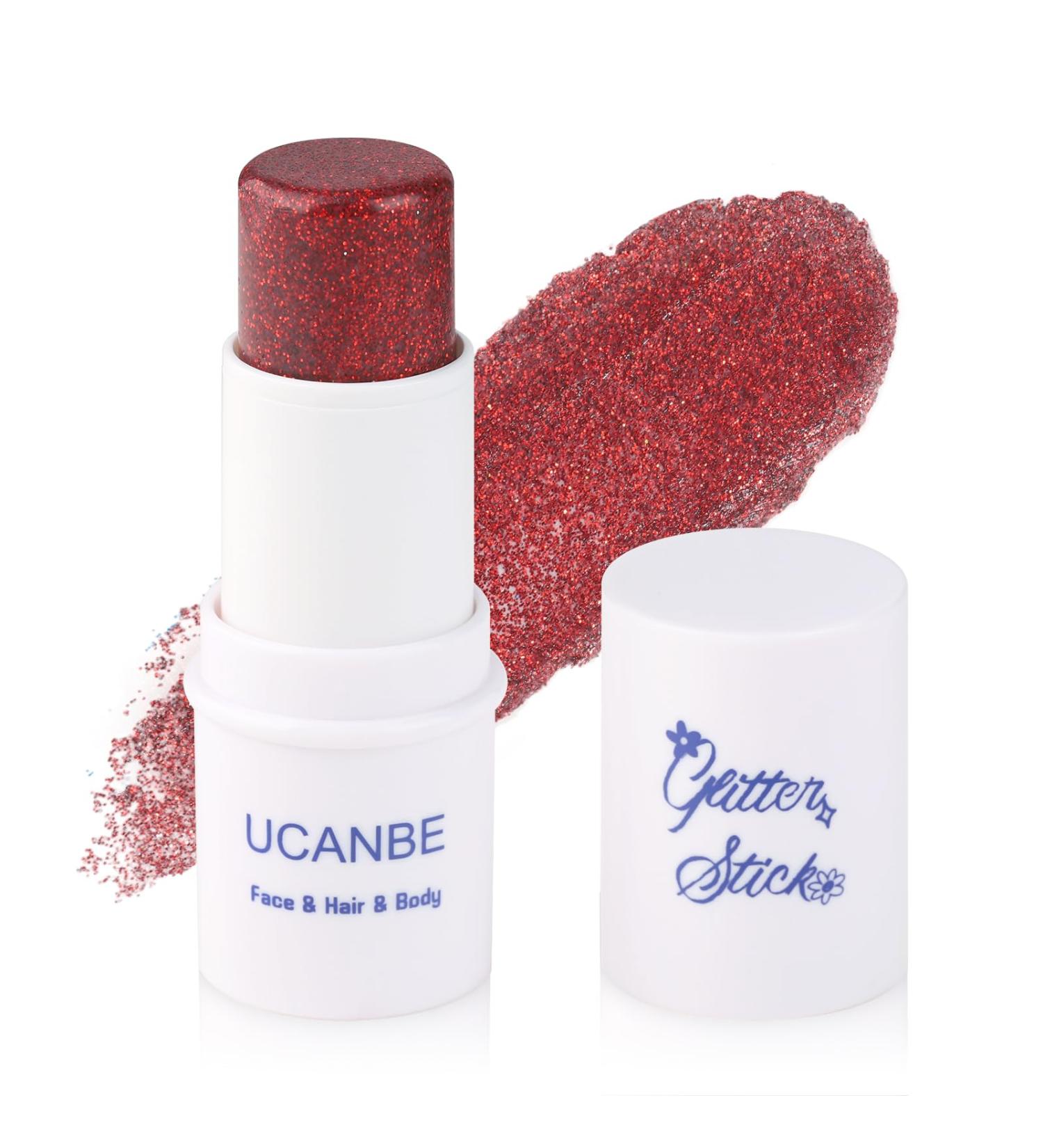 UCANBE Red Body Glitter Stick | Face Glitter Makeup for Concerts & Festivals | Chunky Rave Accessories for Body Face Hair Eyes & Lips | Sparkling Mermaid Sequins for Women - Buy Online on GoSupps.com