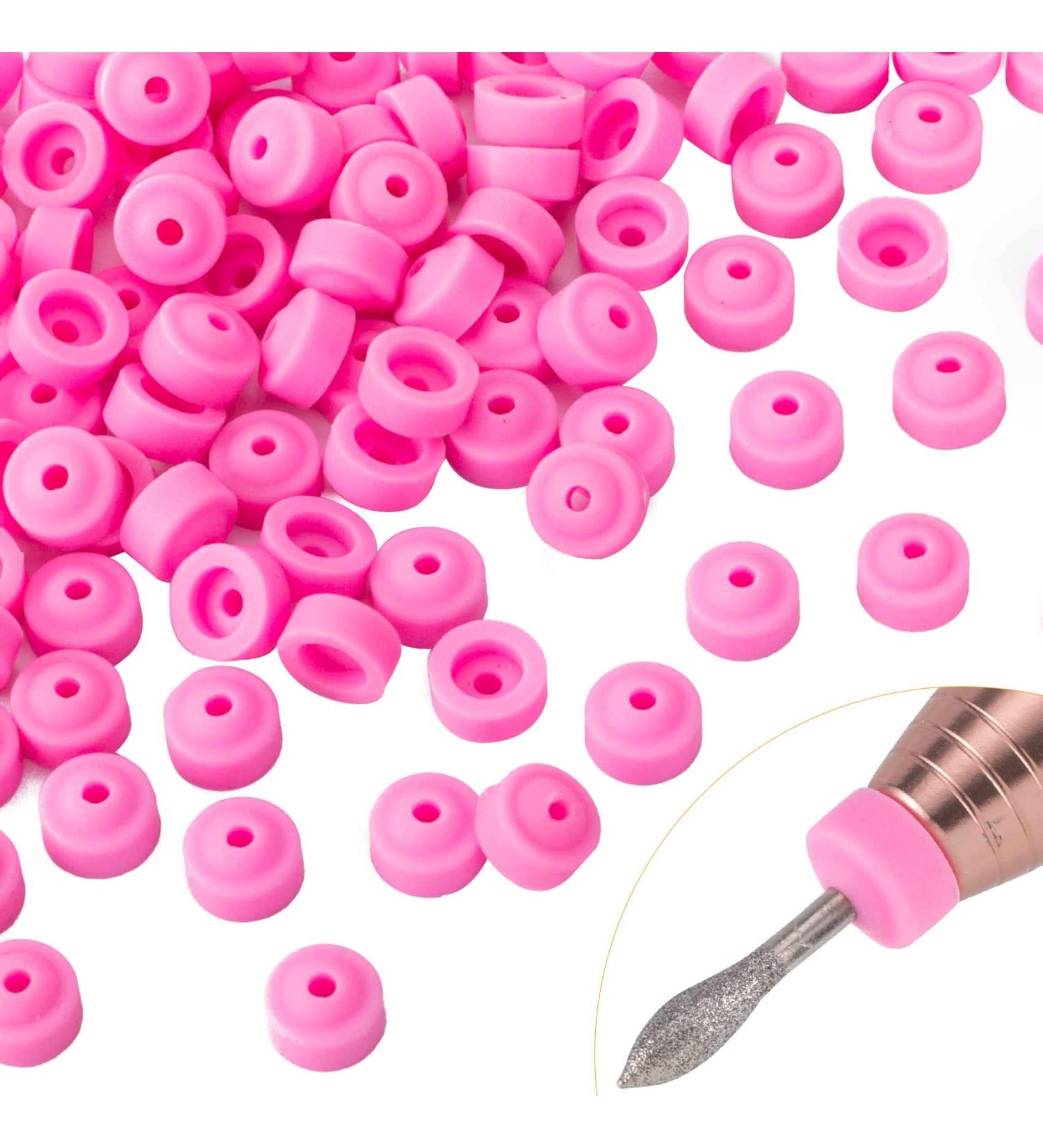 ANCIRS 80pcs Pink Nail Drill Bit Dust Protector Caps - Silicone Dust Collector Stopper Cover for Cuticle Protection - Buy Online on GoSupps.com