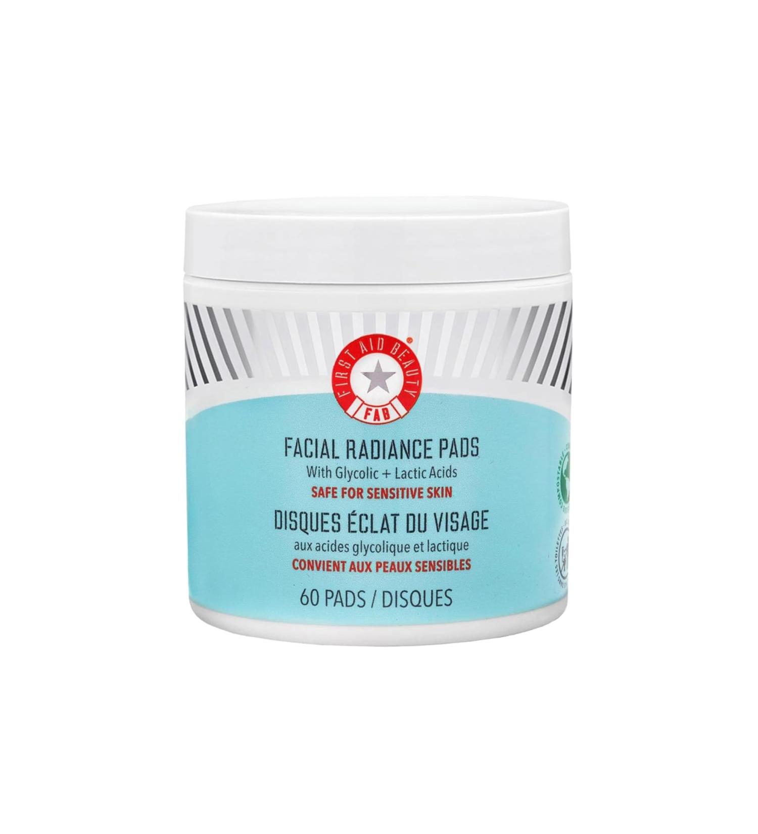 First Aid Beauty - Lot de 60 tampons exfoliants AHA pour le visage tonifiant et claircissant 60 unit (Lot de 1) - Buy Online on GoSupps.com